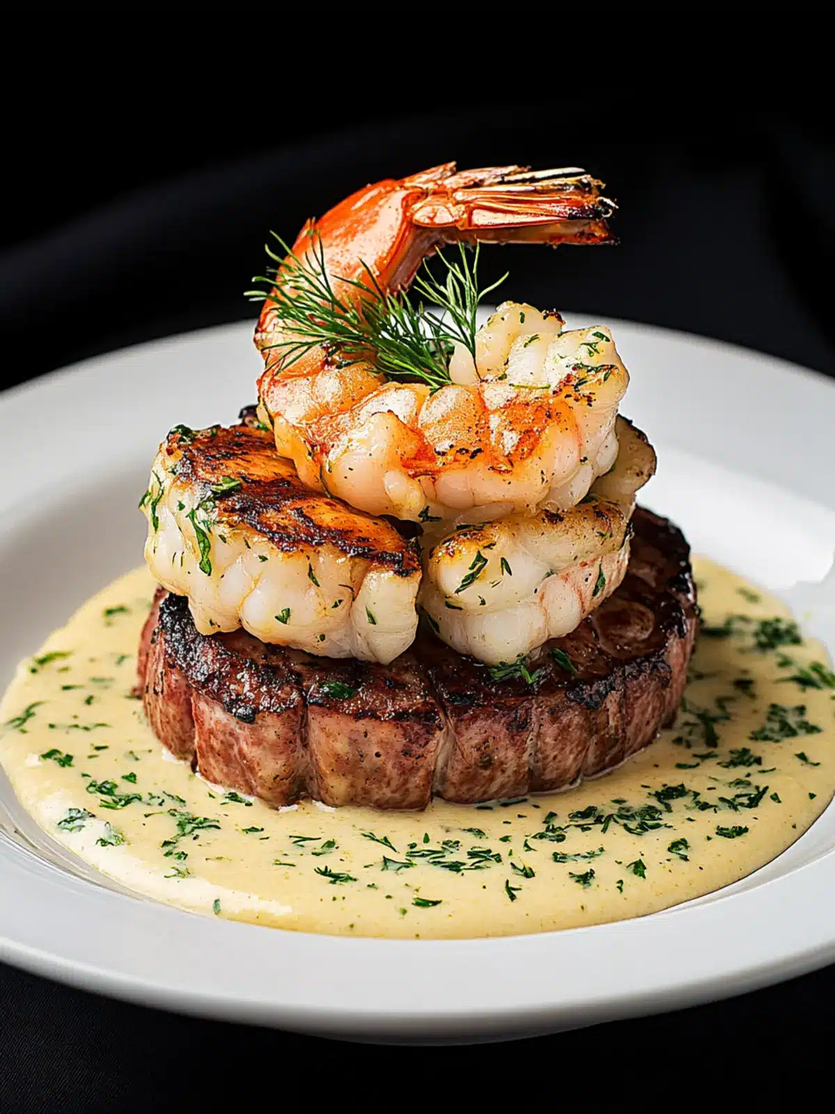 Surf and Turf with Creamy Garlic Sauce: Dinner Bliss Awaits 4 Surf and Turf with Creamy Garlic Sauce