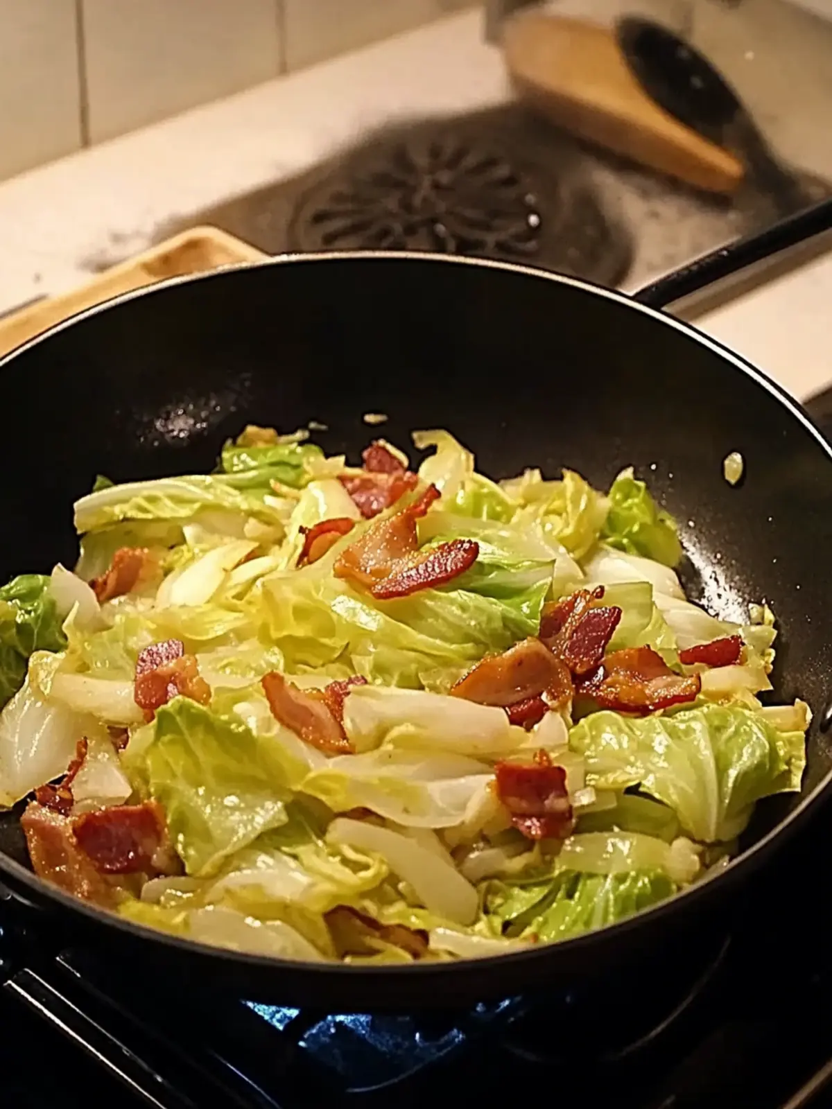 Delicious Homestyle Stir Fried Taiwanese Cabbage with Bacon 4 Homestyle Stir Fried Taiwanese Cabbage with Bacon