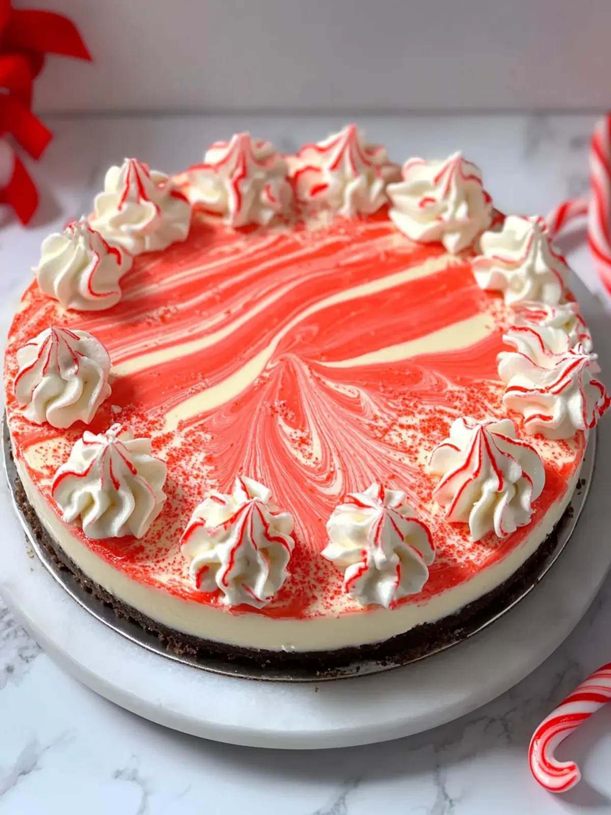 Candy Cane Cheesecake that Will Rock Your Holiday Dessert Table 5 Candy Cane Cheesecake