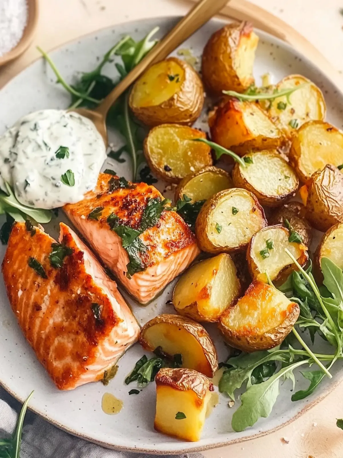 Seared Salmon & Roast Potatoes
