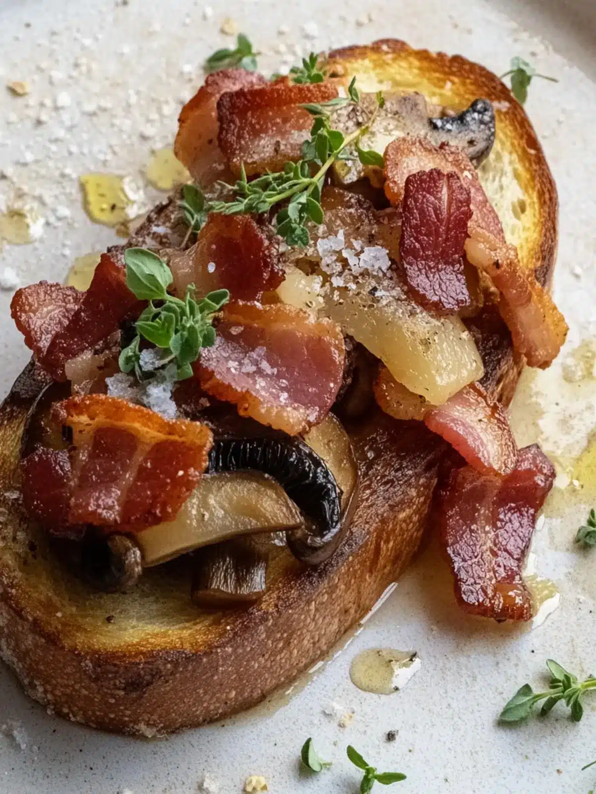 Posh Mushrooms and Bacon on Toast