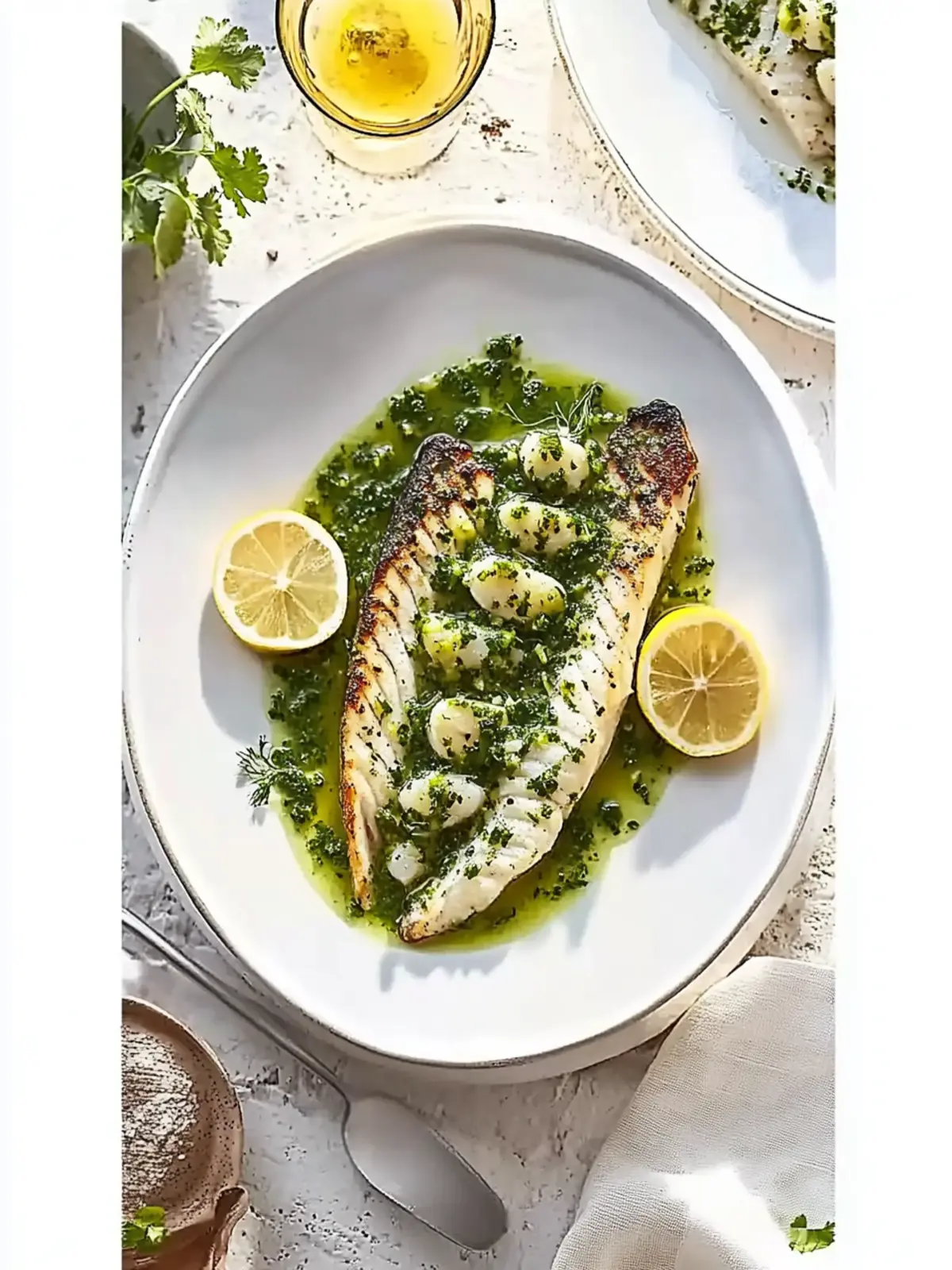 Savory Mediterranean Sea Bass with Zesty Herb Salsa Verde 5 Mediterranean Sea Bass with Herb Salsa Verde