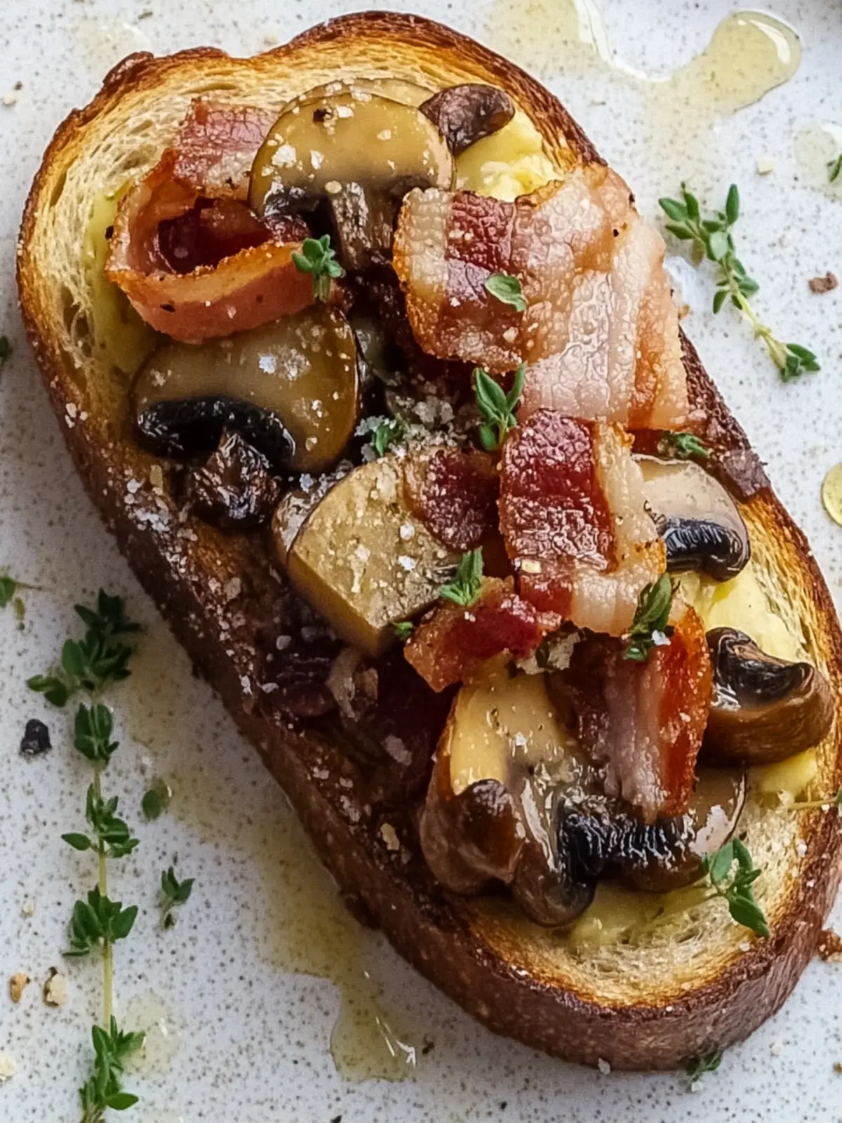 Posh Mushrooms and Bacon on Toast