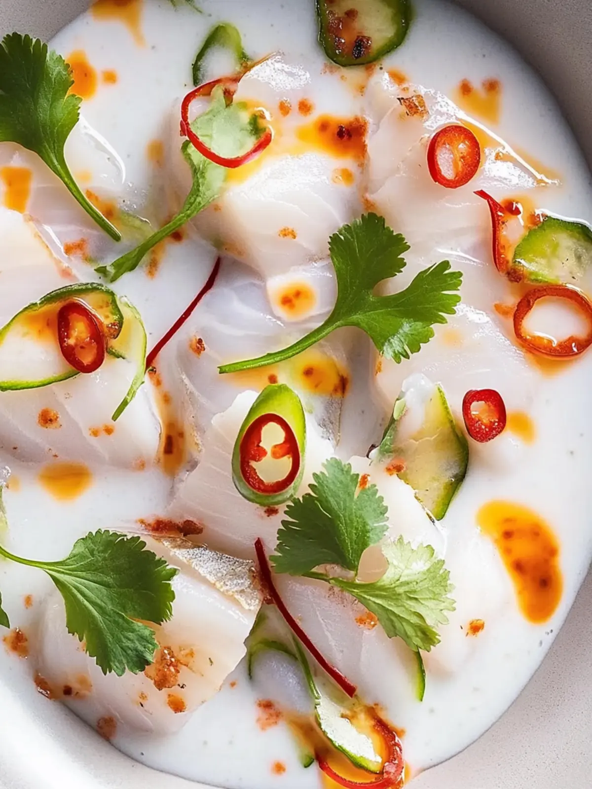 Zesty Kingfish Ceviche with Coconut Milk & Chilli Oil Delight 2 Kingfish Ceviche with Coconut Milk & Chilli Oil