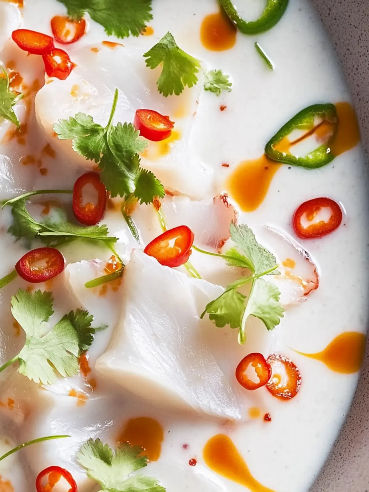 Zesty Kingfish Ceviche with Coconut Milk & Chilli Oil Delight 3 Kingfish Ceviche with Coconut Milk & Chilli Oil