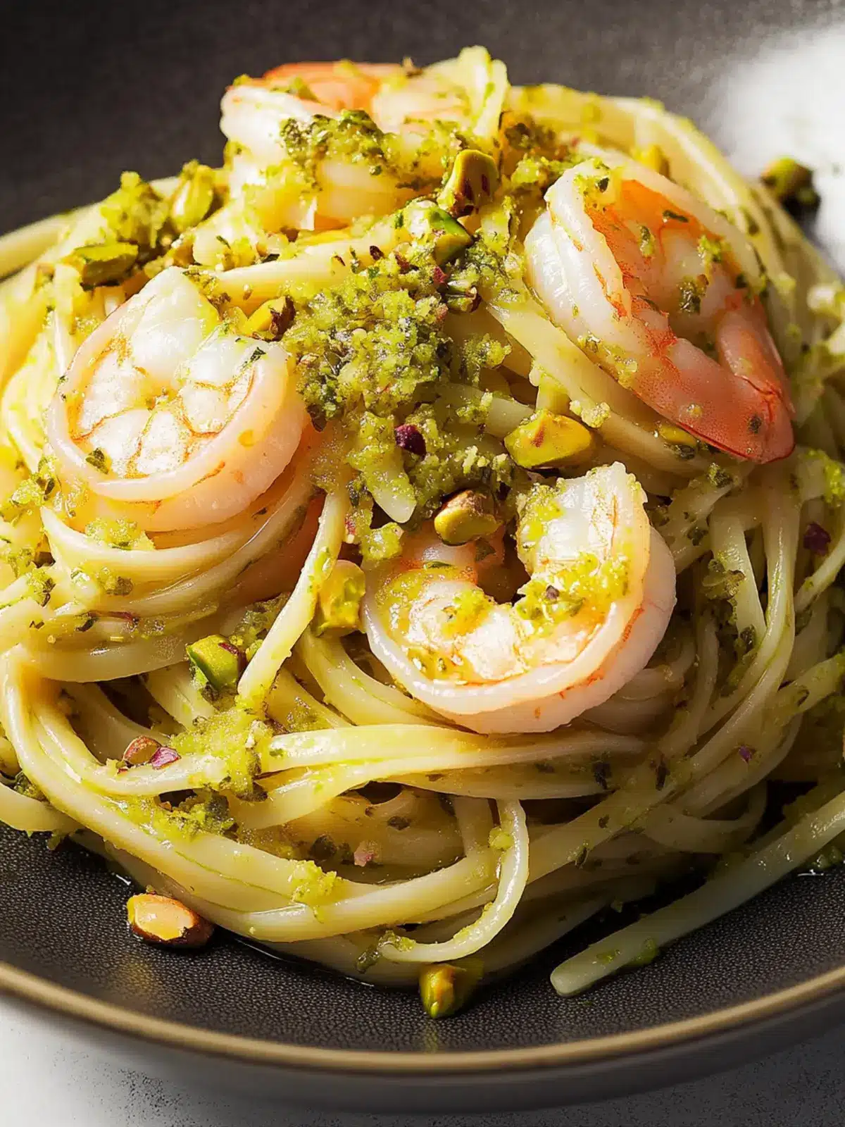 Zesty Lemon Linguine with Shrimp and Crunchy Pistachios 5 Lemon Linguine with Shrimps and Pistachios