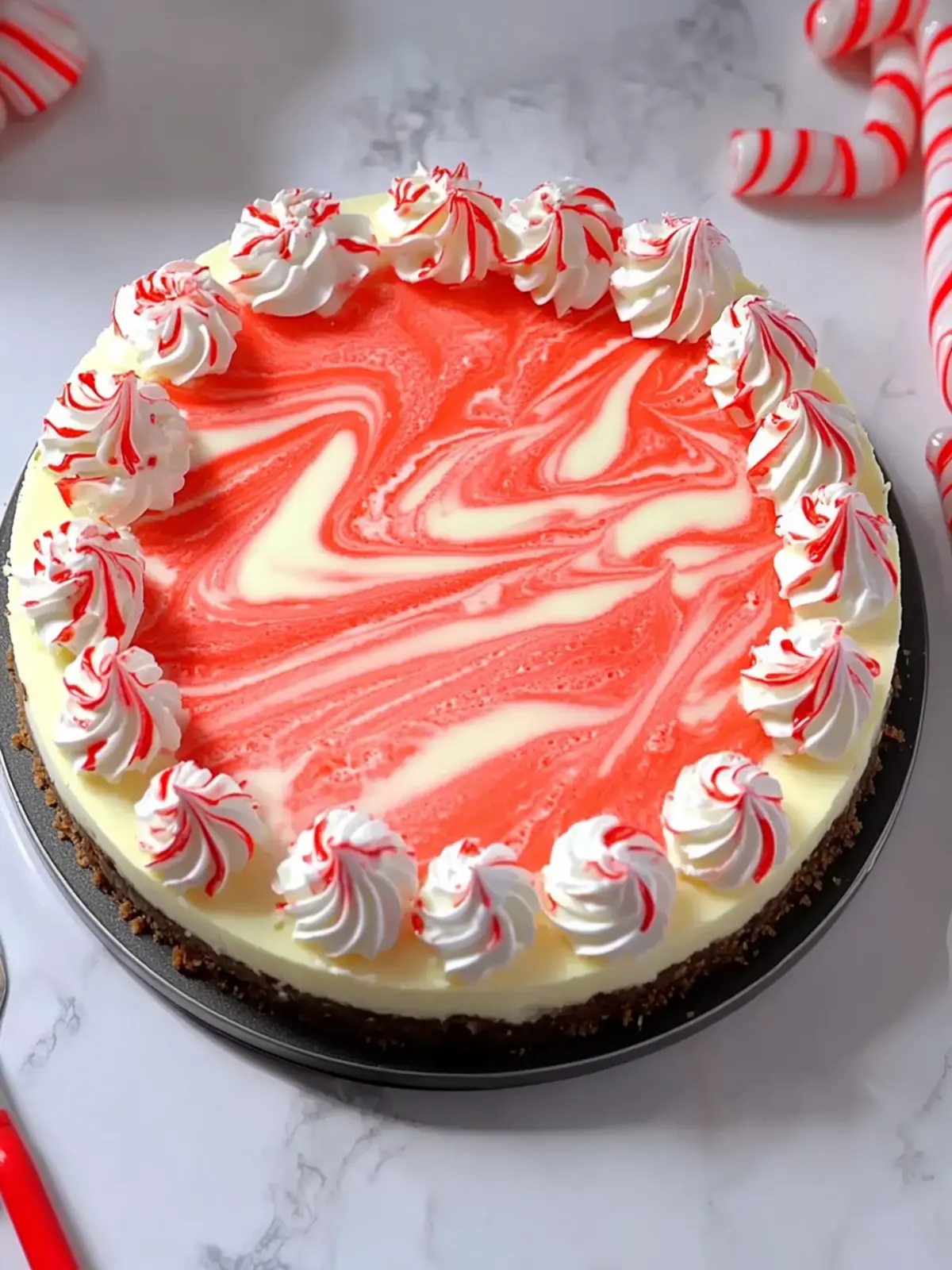 Candy Cane Cheesecake that Will Rock Your Holiday Dessert Table 3 Candy Cane Cheesecake