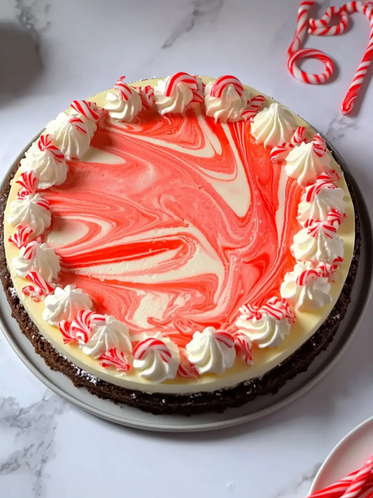 Candy Cane Cheesecake that Will Rock Your Holiday Dessert Table 4 Candy Cane Cheesecake