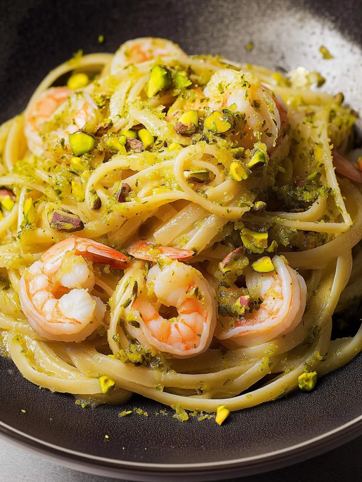 Zesty Lemon Linguine with Shrimp and Crunchy Pistachios 4 Lemon Linguine with Shrimps and Pistachios