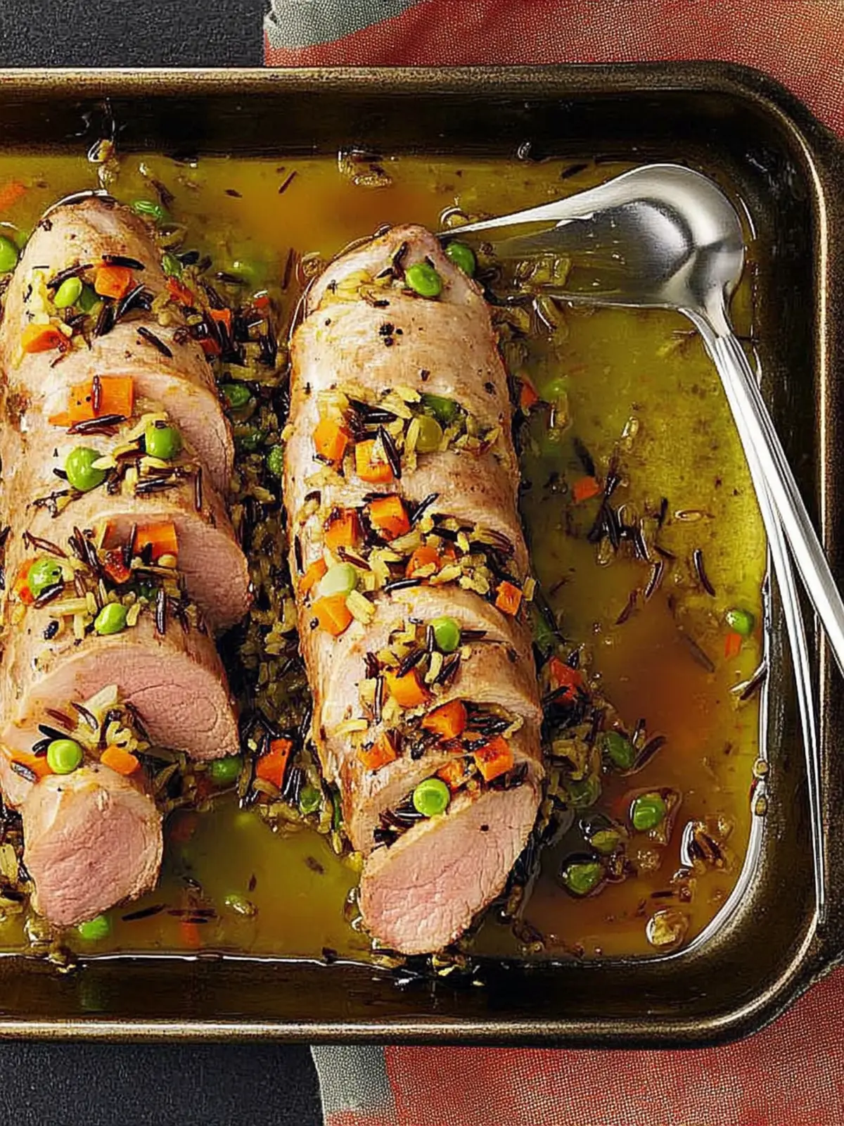 Savory Pork Tenderloins with Wild Rice and Veggie Delight 3 Pork Tenderloins with Wild Rice