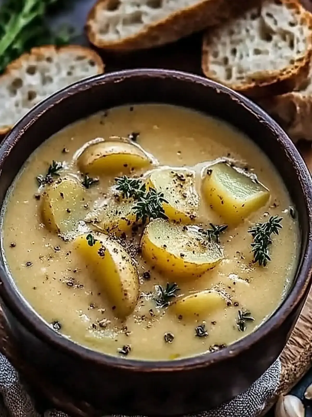 Creamy Cheddar Garlic Herb Potato Soup to Warm Your Soul 3 Cheddar Garlic Herb Potato Soup