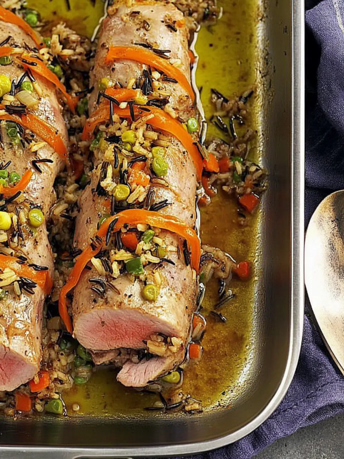 Savory Pork Tenderloins with Wild Rice and Veggie Delight 2 Pork Tenderloins with Wild Rice
