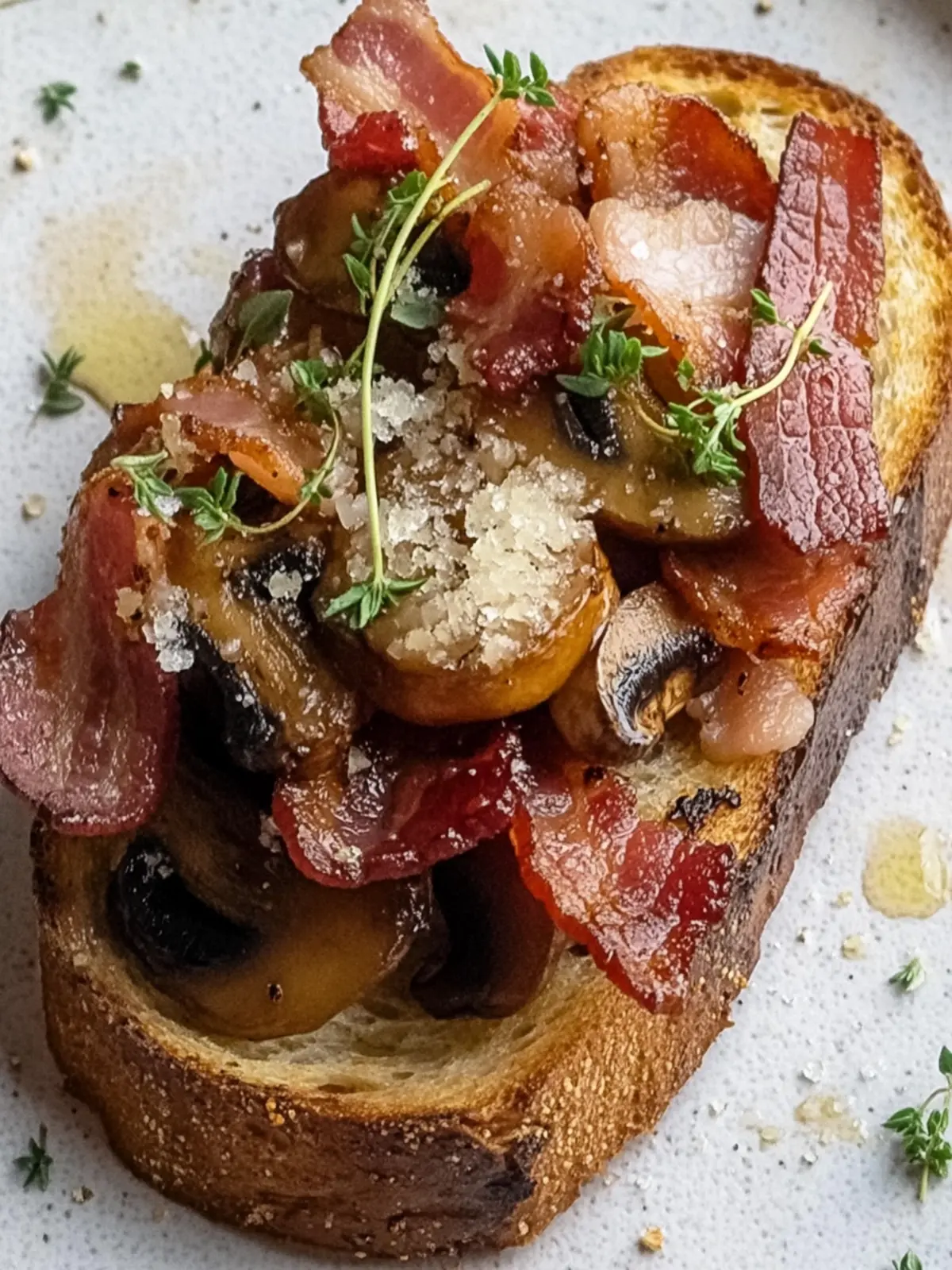 Posh Mushrooms and Bacon on Toast