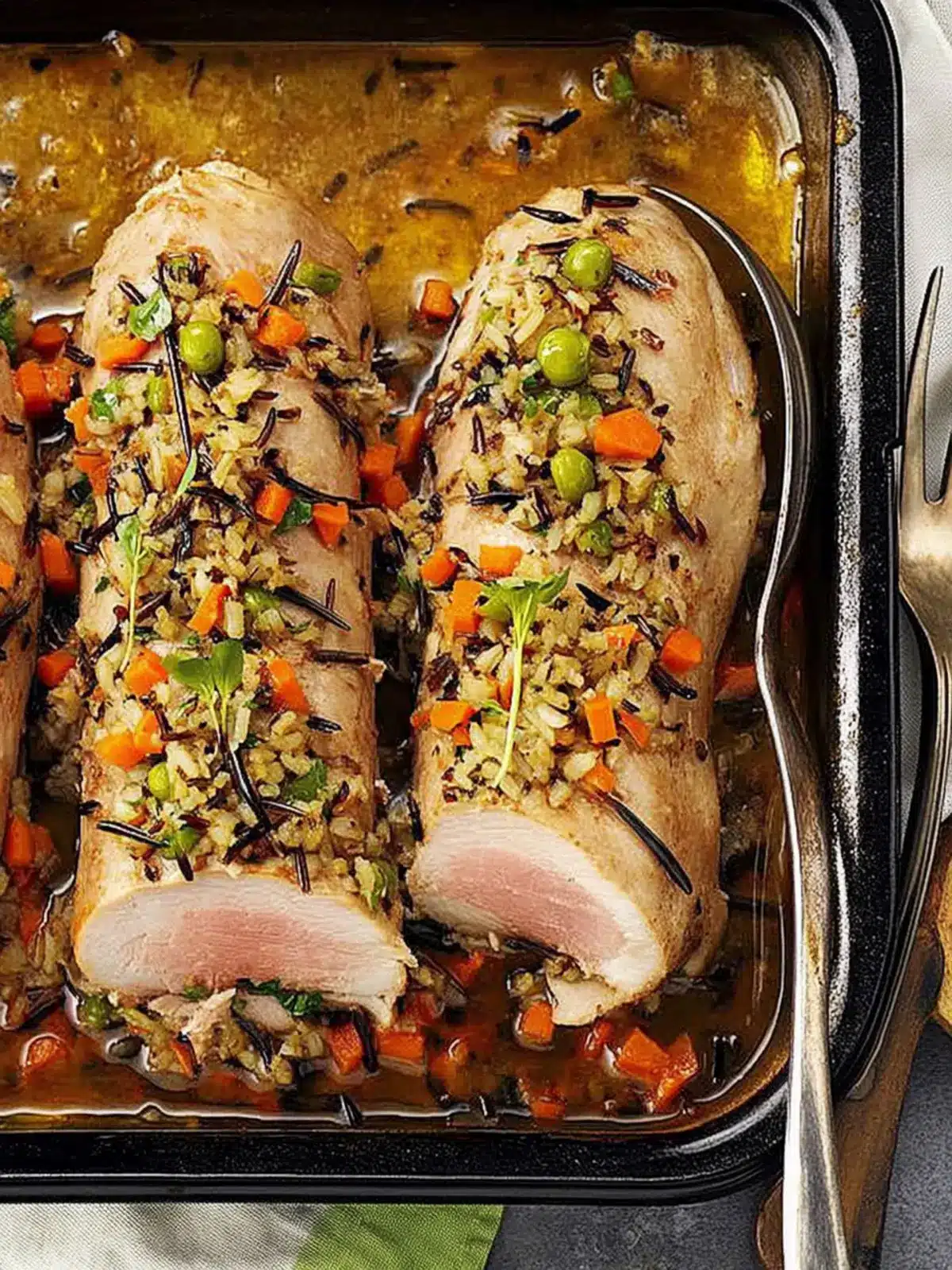 Savory Pork Tenderloins with Wild Rice and Veggie Delight 5 Pork Tenderloins with Wild Rice