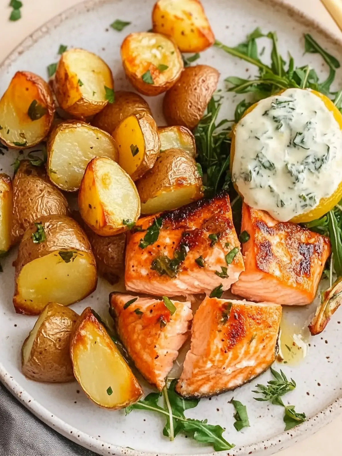 Seared Salmon & Roast Potatoes