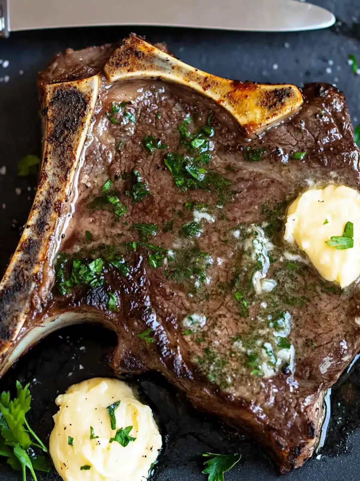 Savor Juicy Air Fryer T-Bone Steak with Garlic Butter Delight 2 Air Fryer T-Bone Steak with Homemade Garlic Butter