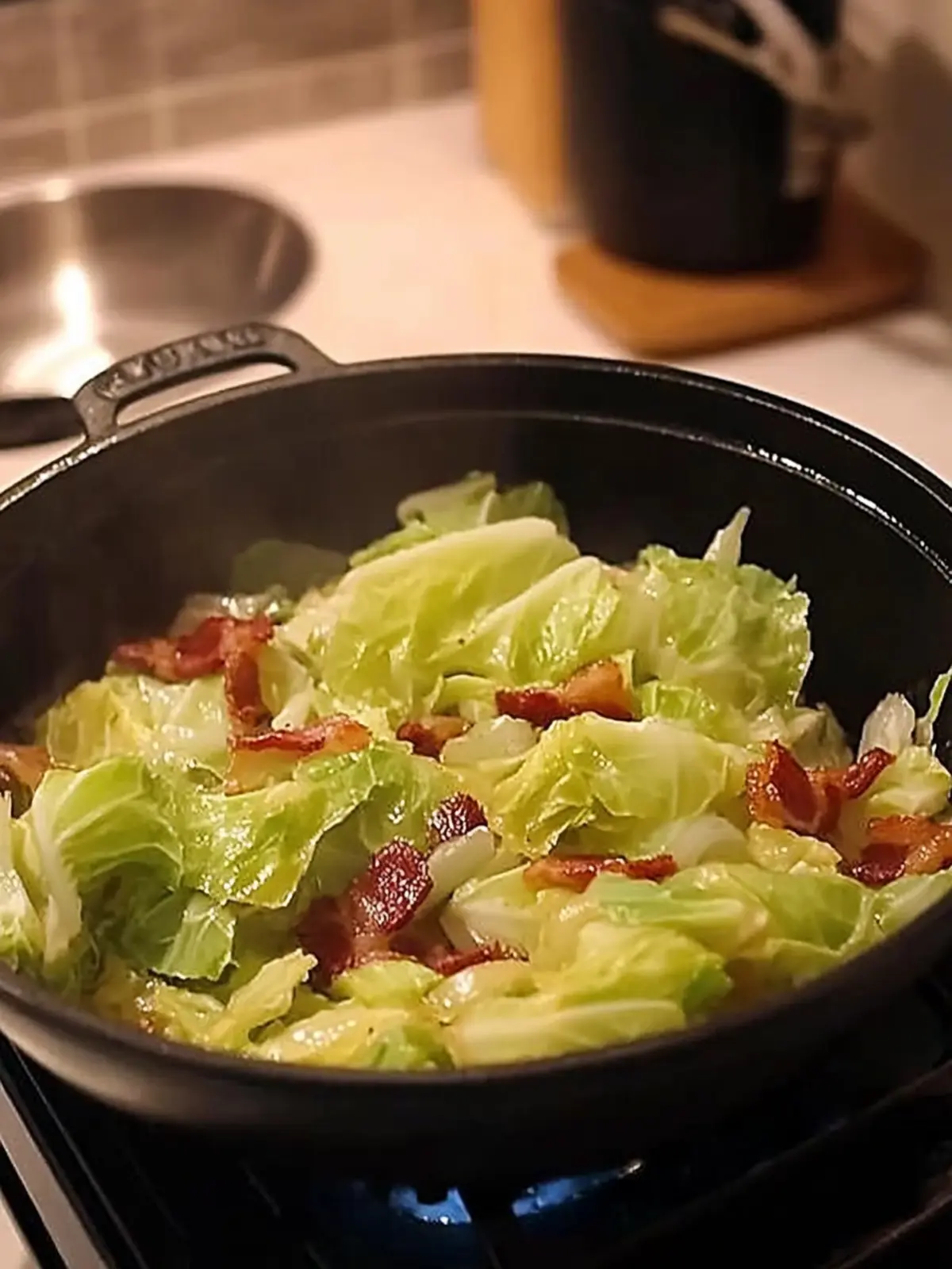 Delicious Homestyle Stir Fried Taiwanese Cabbage with Bacon 5 Homestyle Stir Fried Taiwanese Cabbage with Bacon