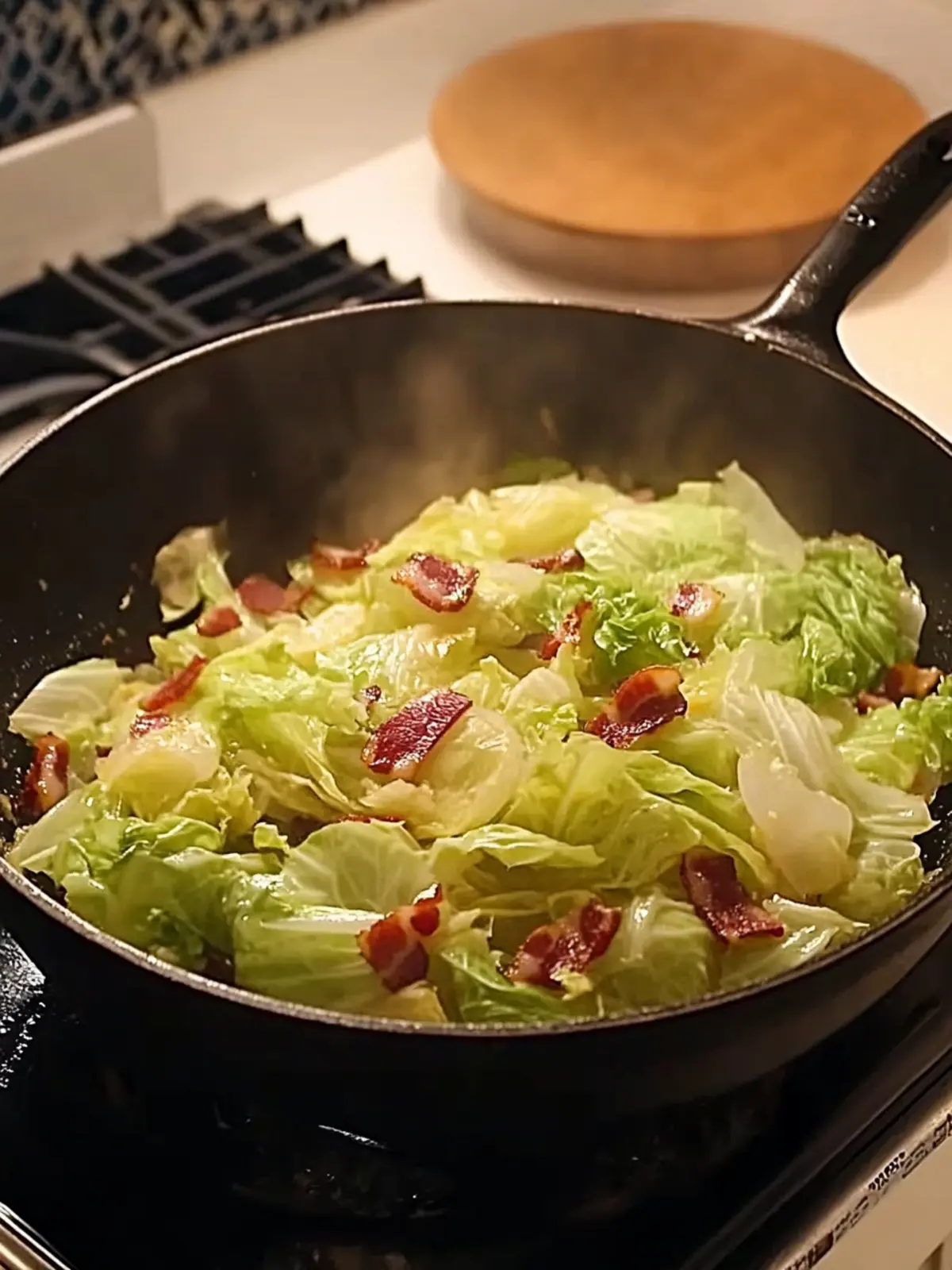 Delicious Homestyle Stir Fried Taiwanese Cabbage with Bacon 3 Homestyle Stir Fried Taiwanese Cabbage with Bacon