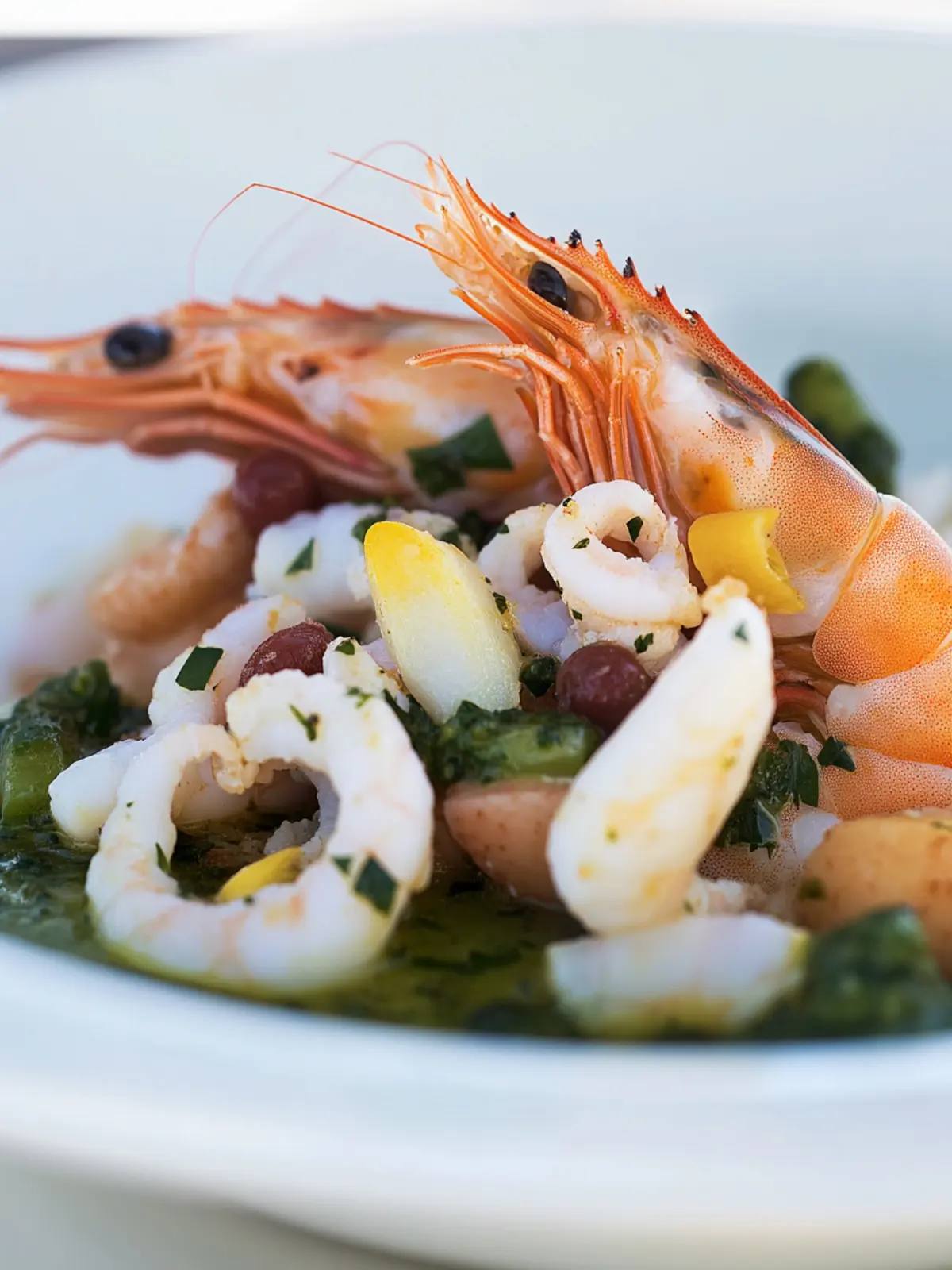 Savor King Prawns and Squid with Zesty Ligurian Sauce 5 King prawns and squid with Ligurian sauce