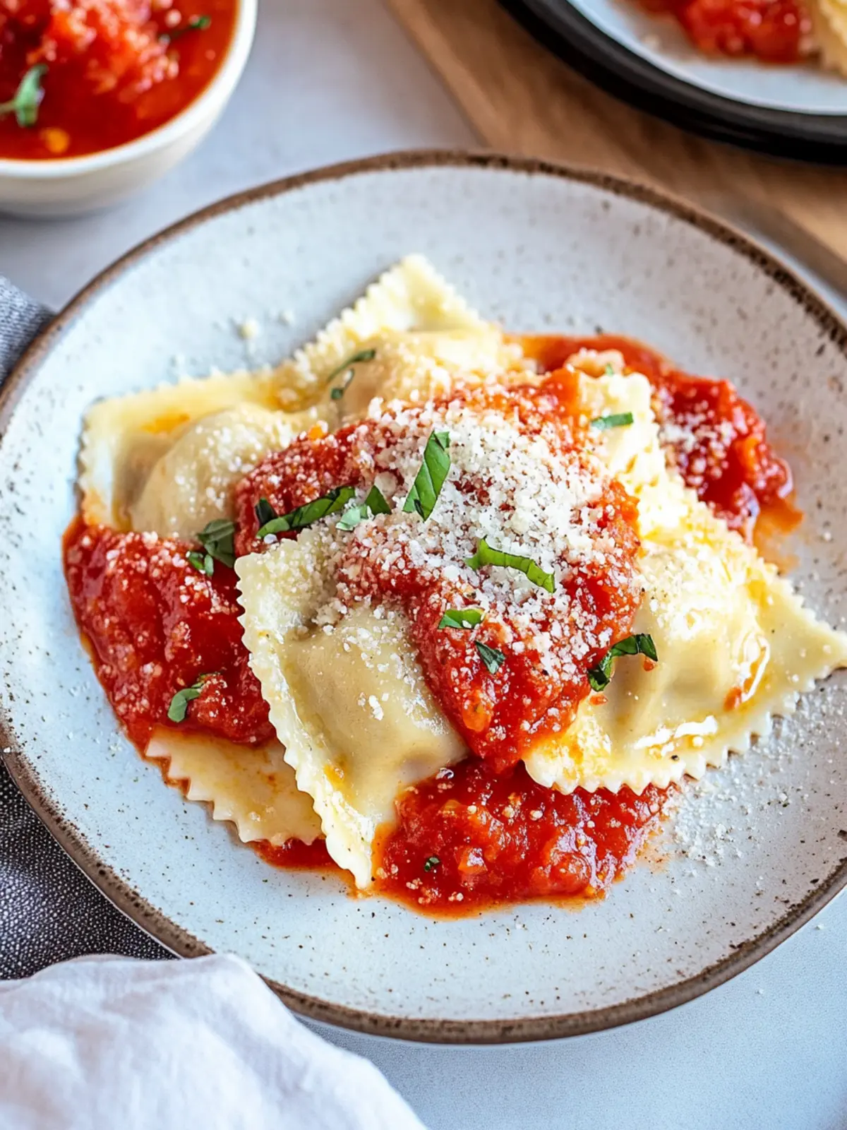 Cheese Ravioli with Red Pepper Tomato Sauce Super Easy Recipe 3 Cheese Ravioli with Red Pepper Tomato Sauce