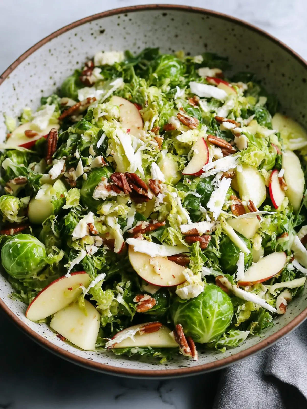 Brussels Sprout Apple Salad with Crunchy Walnuts Delight 3 Brussels Sprout Apple Salad