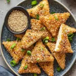 Crispy Sesame-Crusted Tofu Triangles: A Healthy Snack Delight 2 Crispy Sesame-Crusted Tofu Triangles