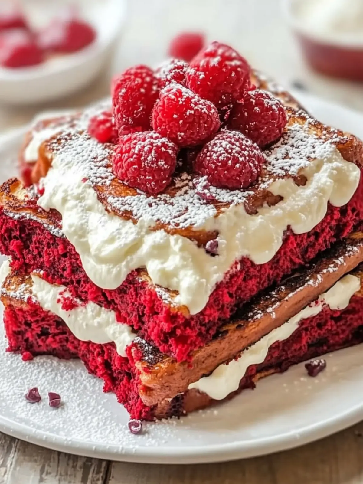 Indulge in Irresistible Red Velvet French Toast Bliss 2 Red Velvet French Toast