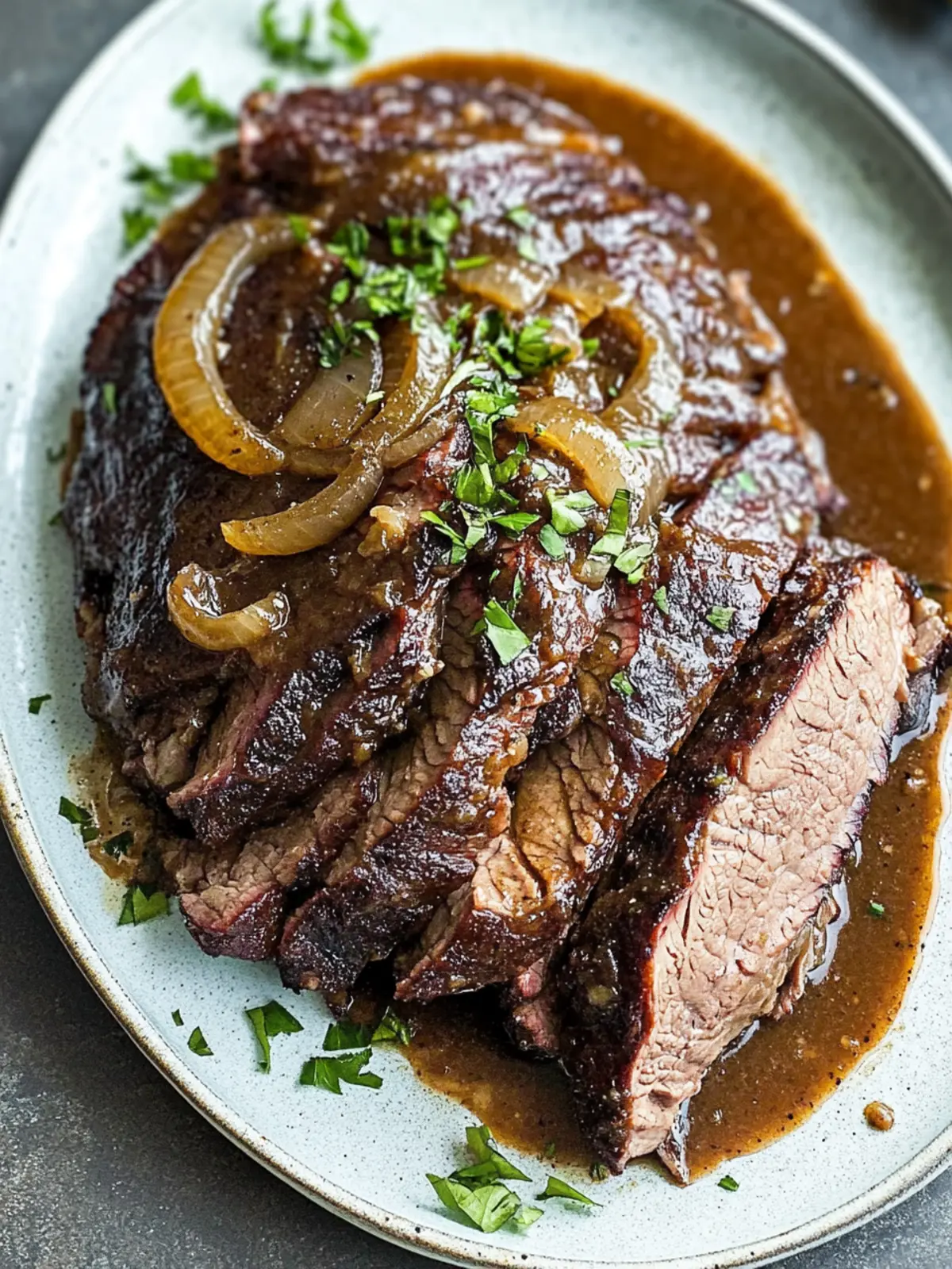 Mouthwatering Oven-Roasted Beef Brisket with Onion Jus Delight 4 Oven-Roasted Beef Brisket with Onion Jus Delight