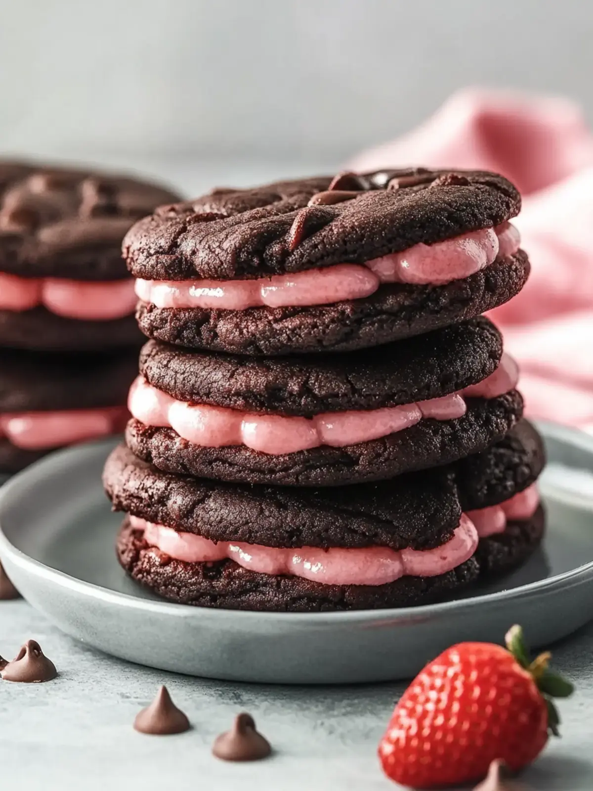 Decadent Chocolate Strawberry Sandwich Cookies You’ll Love 2 Chocolate Strawberry Sandwich Cookies