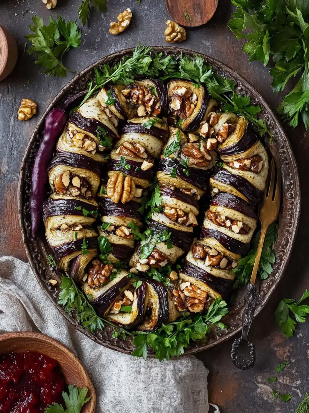 Savory Georgian Eggplant Rolls with Walnuts You'll Love 5 Georgian Eggplant Rolls with Walnuts