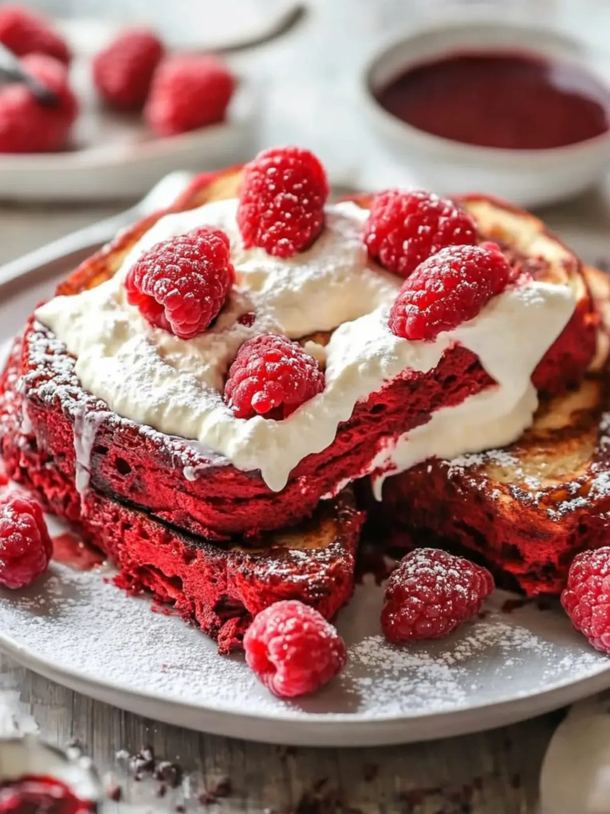 Indulge in Irresistible Red Velvet French Toast Bliss 3 Red Velvet French Toast