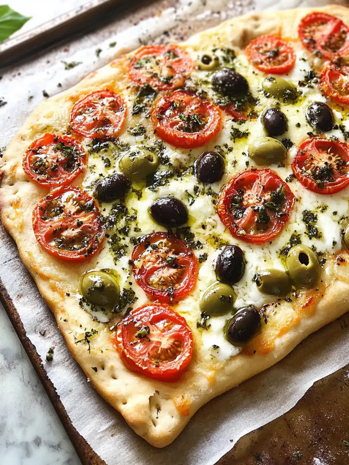 Tomato Olive Flatbread: A Fresh Twist on Dinner Tonight 2 Tomato Olive Flatbread