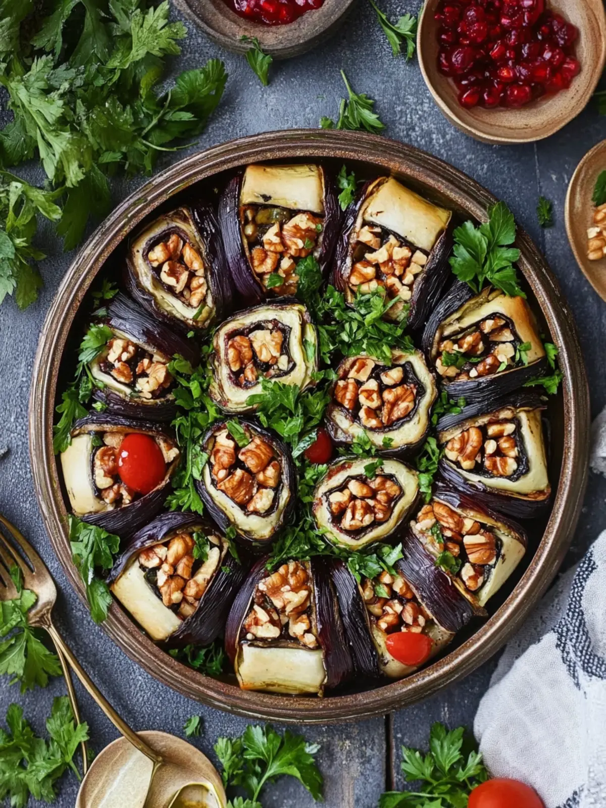 Savory Georgian Eggplant Rolls with Walnuts You'll Love 4 Georgian Eggplant Rolls with Walnuts