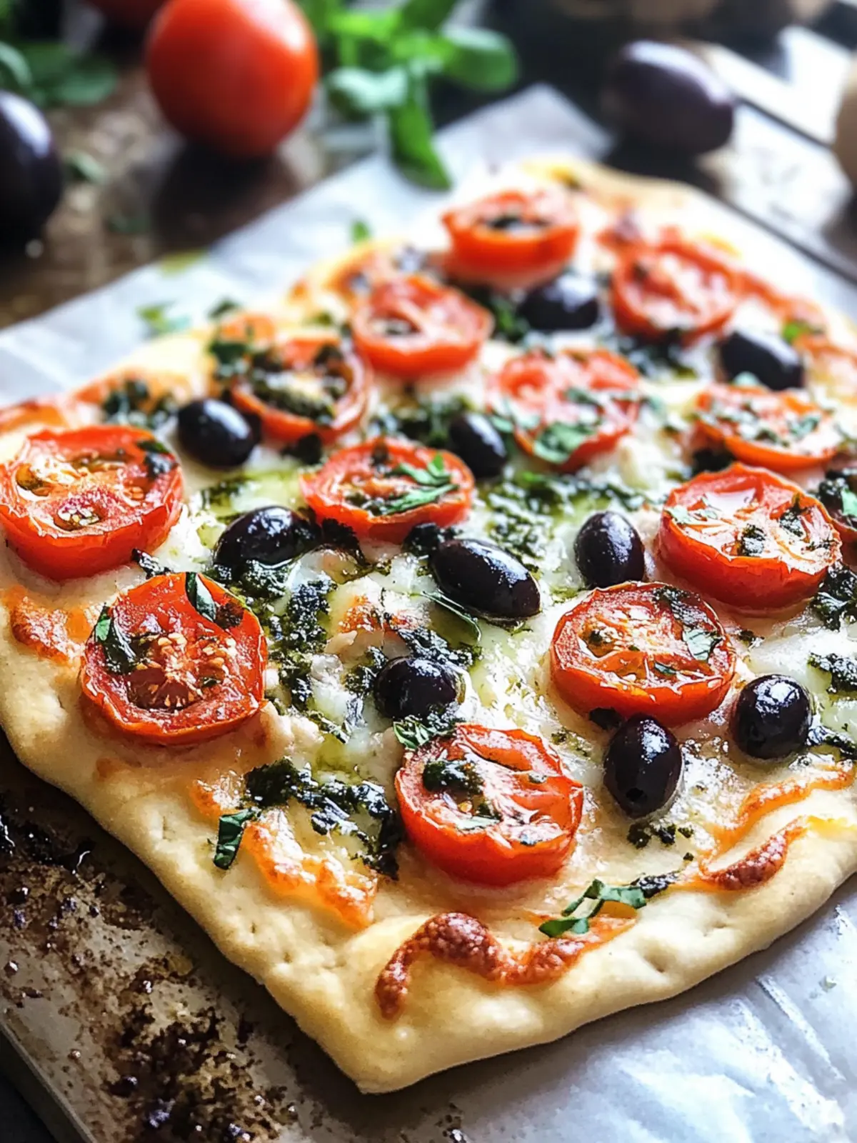 Tomato Olive Flatbread: A Fresh Twist on Dinner Tonight 5 Tomato Olive Flatbread