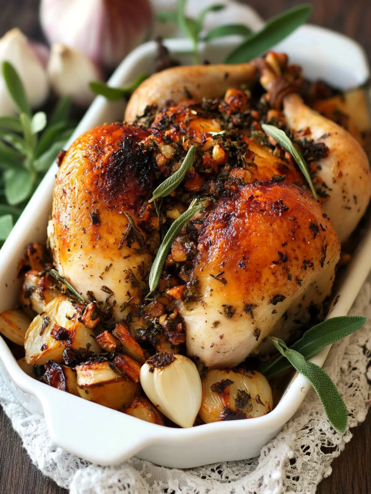 Stuffed Cornish Game Hen with Garlic and Sage Delight 4 Stuffed Cornish Game Hen with Garlic and Sage