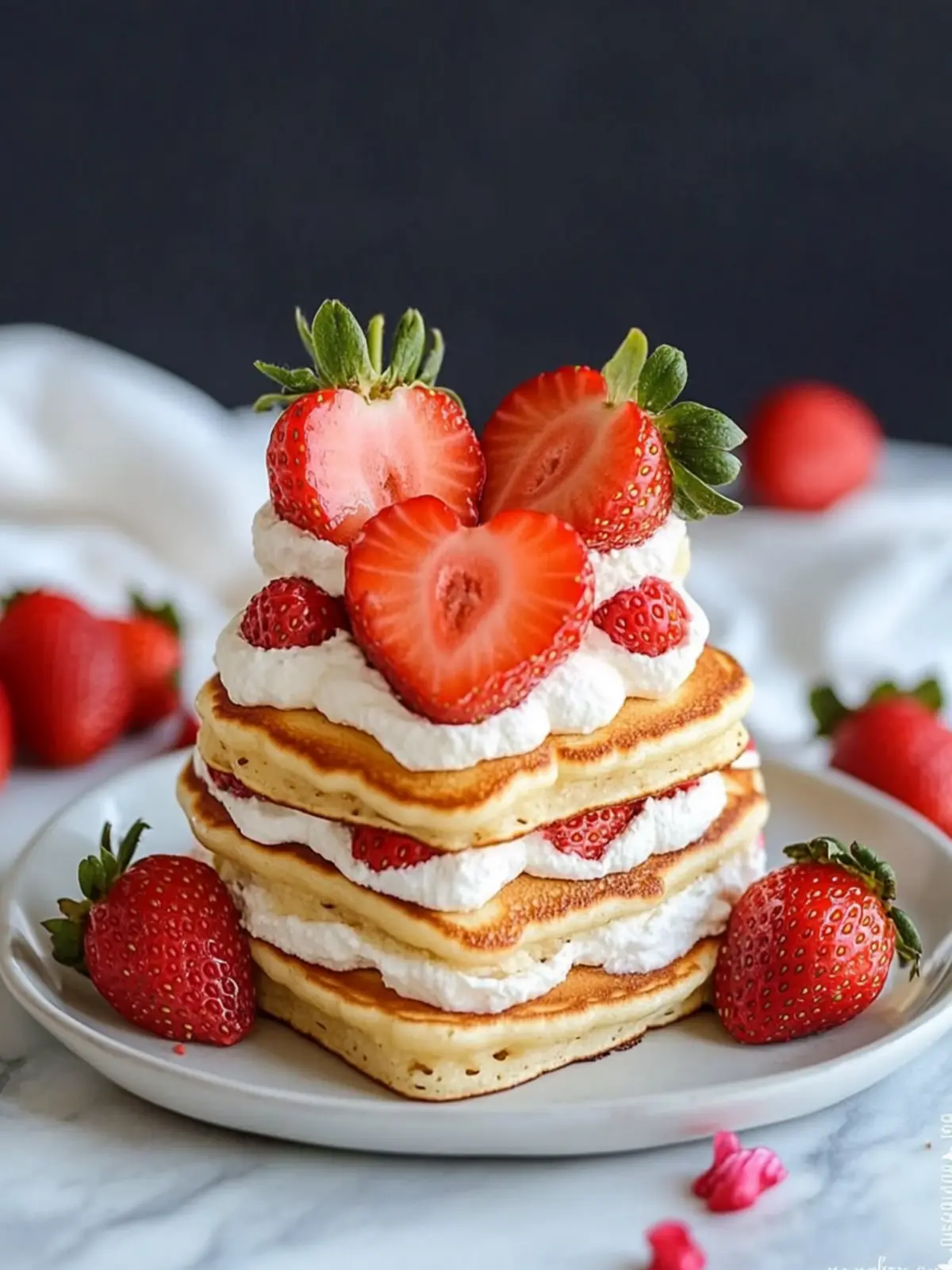 Heart-Shaped Strawberry Pancake Stack for a Sweet Morning Surprise 3 Heart-Shaped Strawberry Pancake Stack