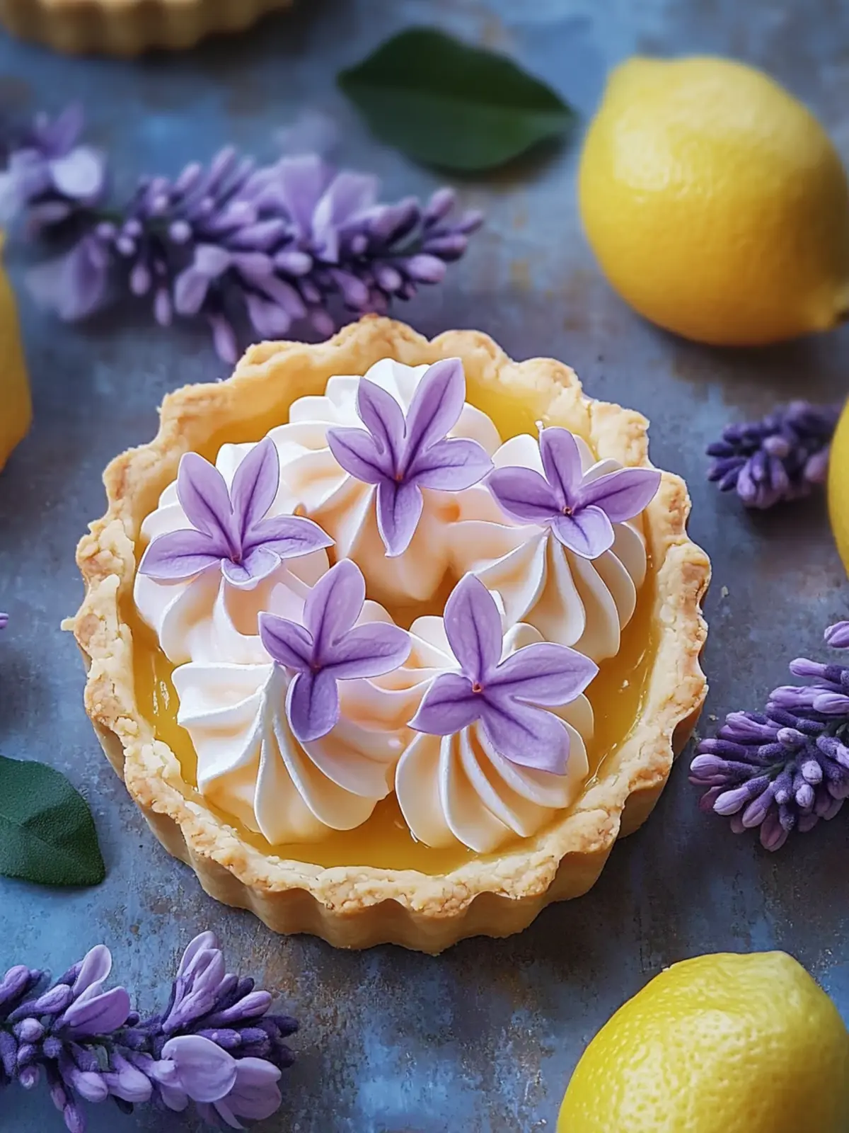 Delightful Mini Lemon Tart with Lilac Meringue Recipe 2 Mini Lemon Tart with Lilac Meringue