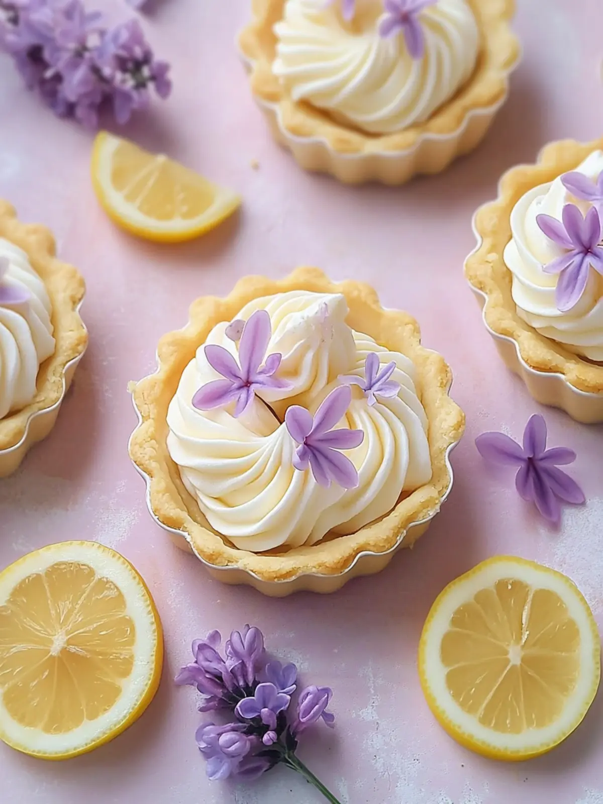 Delightful Mini Lemon Tart with Lilac Meringue Recipe 5 Mini Lemon Tart with Lilac Meringue