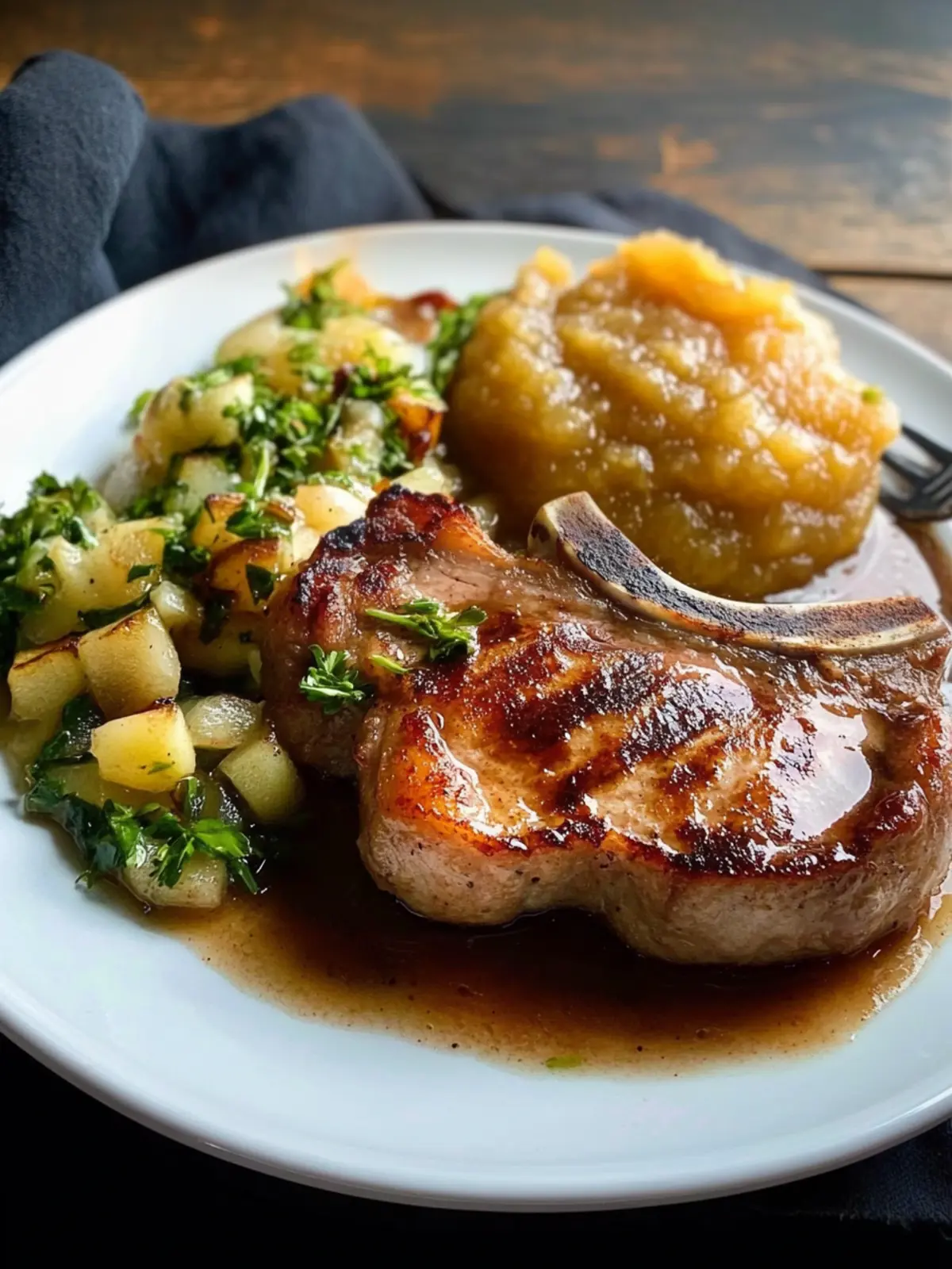 Savor Juicy Pork Chops with Applesauce for a Cozy Dinner 3 Pork chops with applesauce