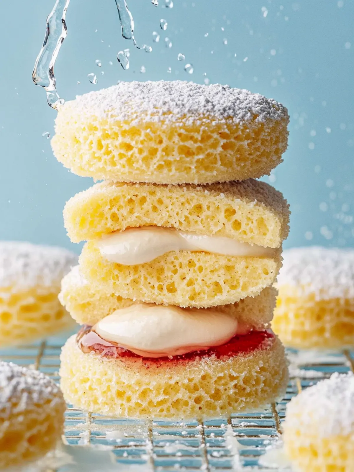 Delightful Sponge Kisses with Raspberry Jam and Cream Filling 3 Sponge Kisses