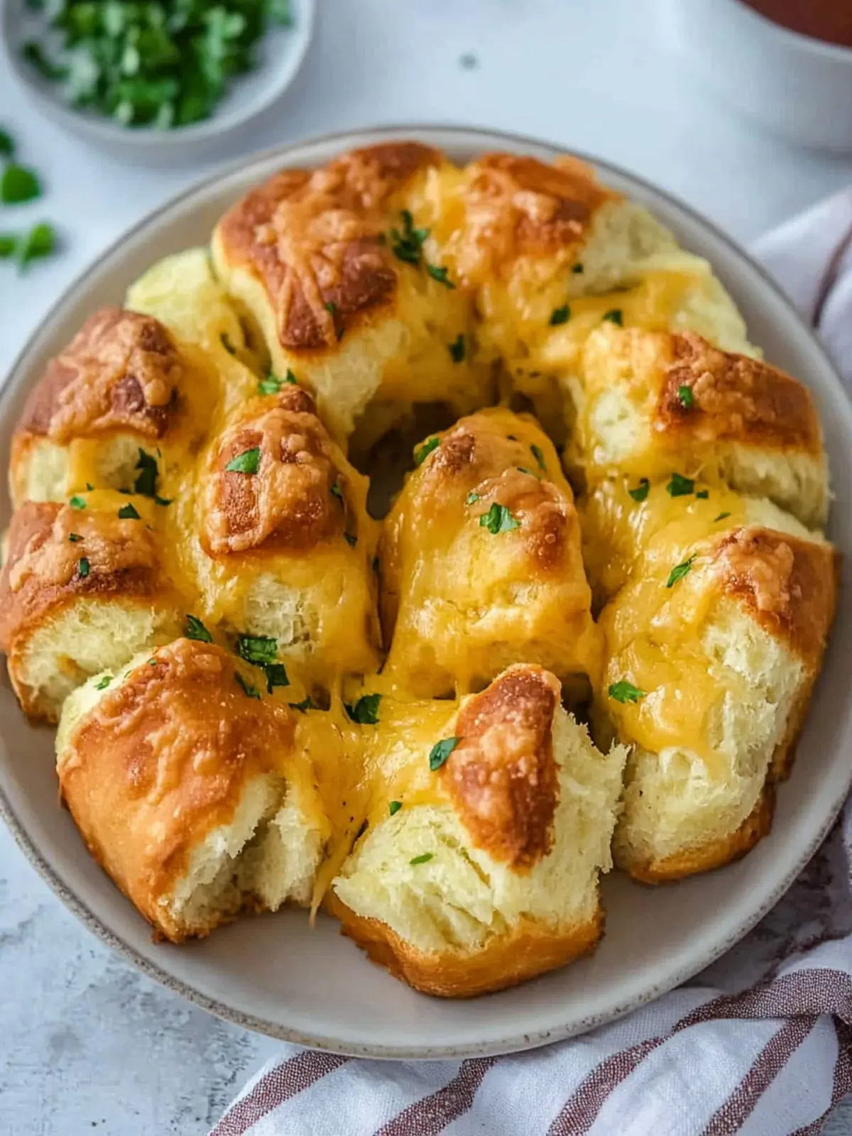 Savor Cheesy Pull-Apart Bread with Garlic and Herbs Today 5 Cheesy Pull-Apart Bread