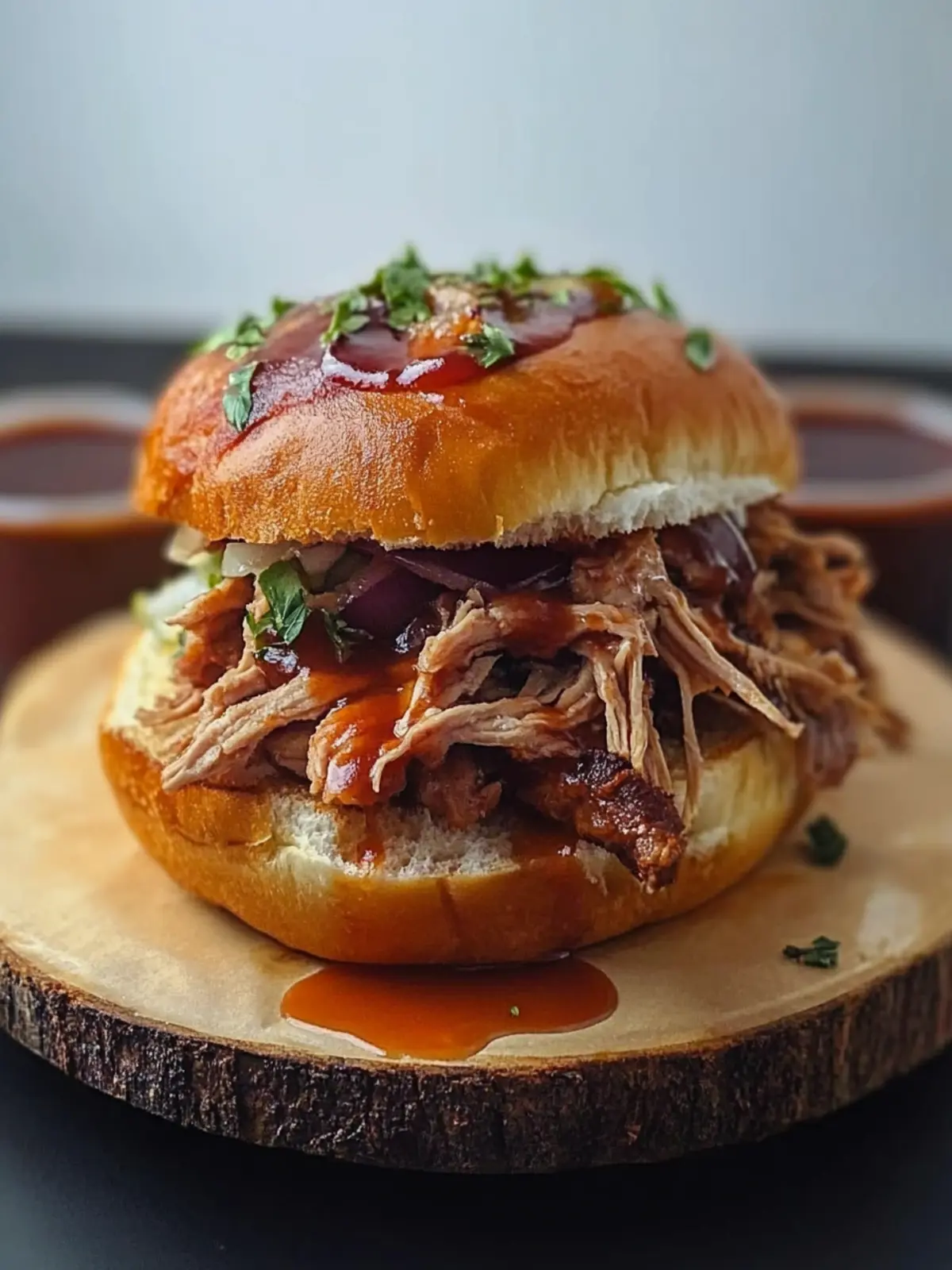 Savory Pulled Pork Sandwiches with Crunchy Coleslaw Delight 3 Pulled pork sandwiches