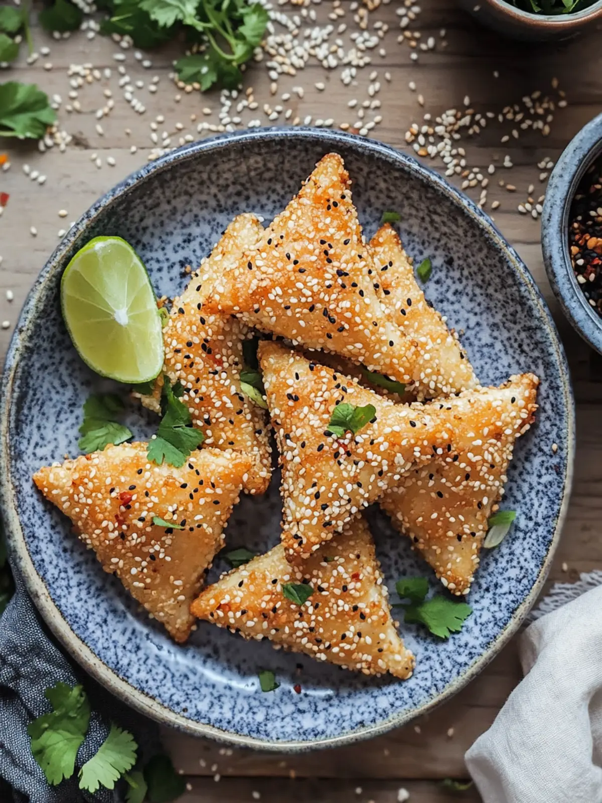 Crispy Sesame-Crusted Tofu Triangles: A Healthy Snack Delight 2 Crispy Sesame-Crusted Tofu Triangles