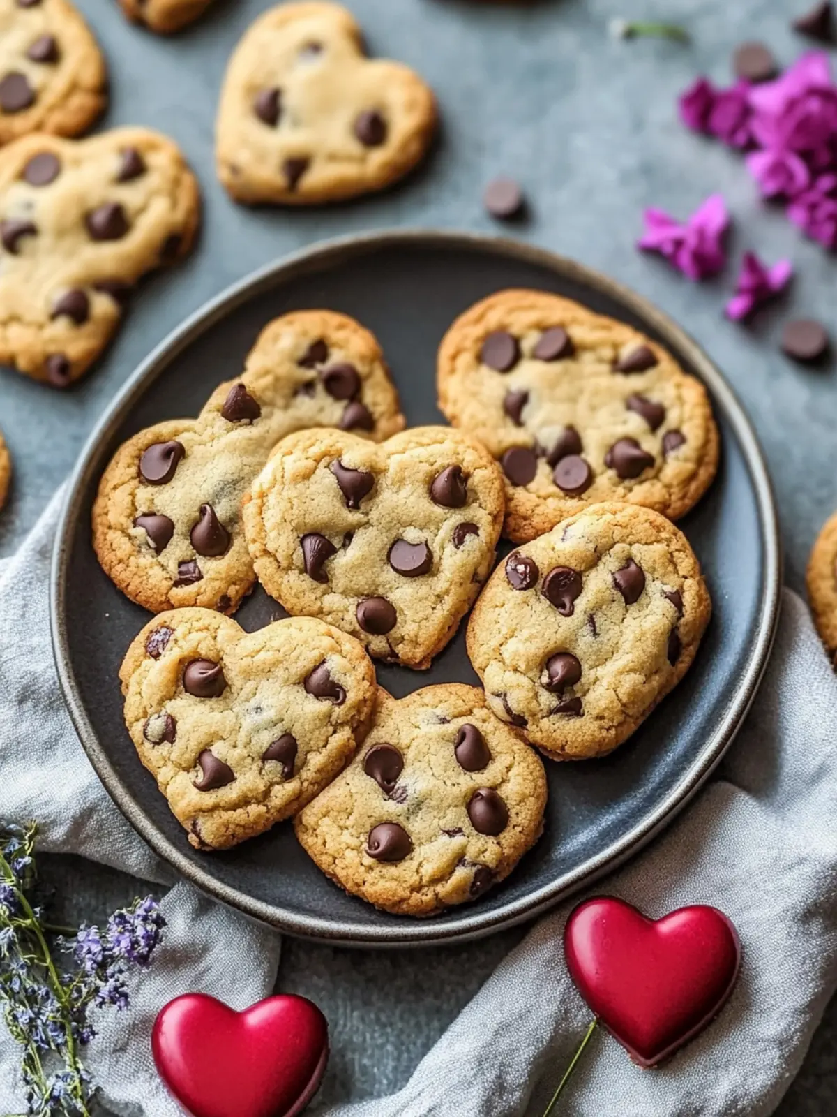 Heart Shaped Chocolate Chip Cookies for Sweet Moments 2 Heart Shaped Chocolate Chip Cookies
