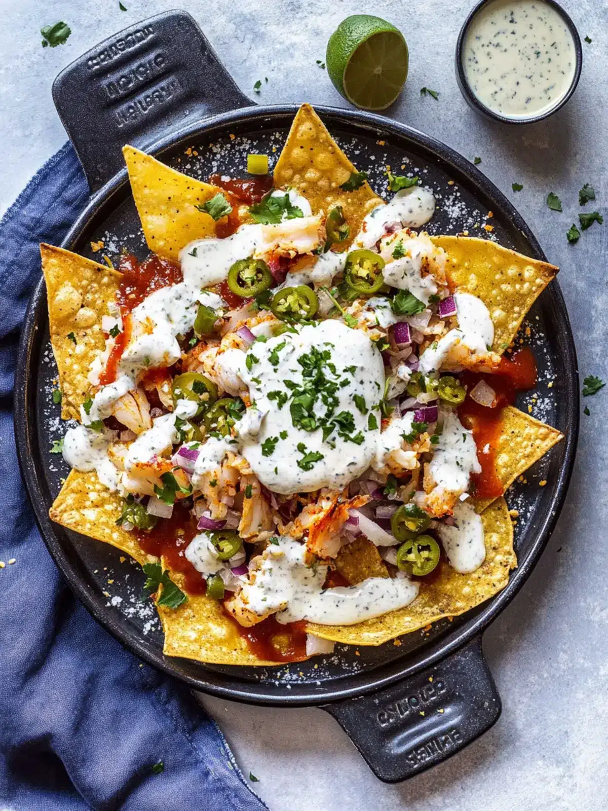 Crab Nachos with Garlic Yogurt Sauce for Ultimate Game Day Delight 2 Crab Nachos with Garlic Yogurt Sauce