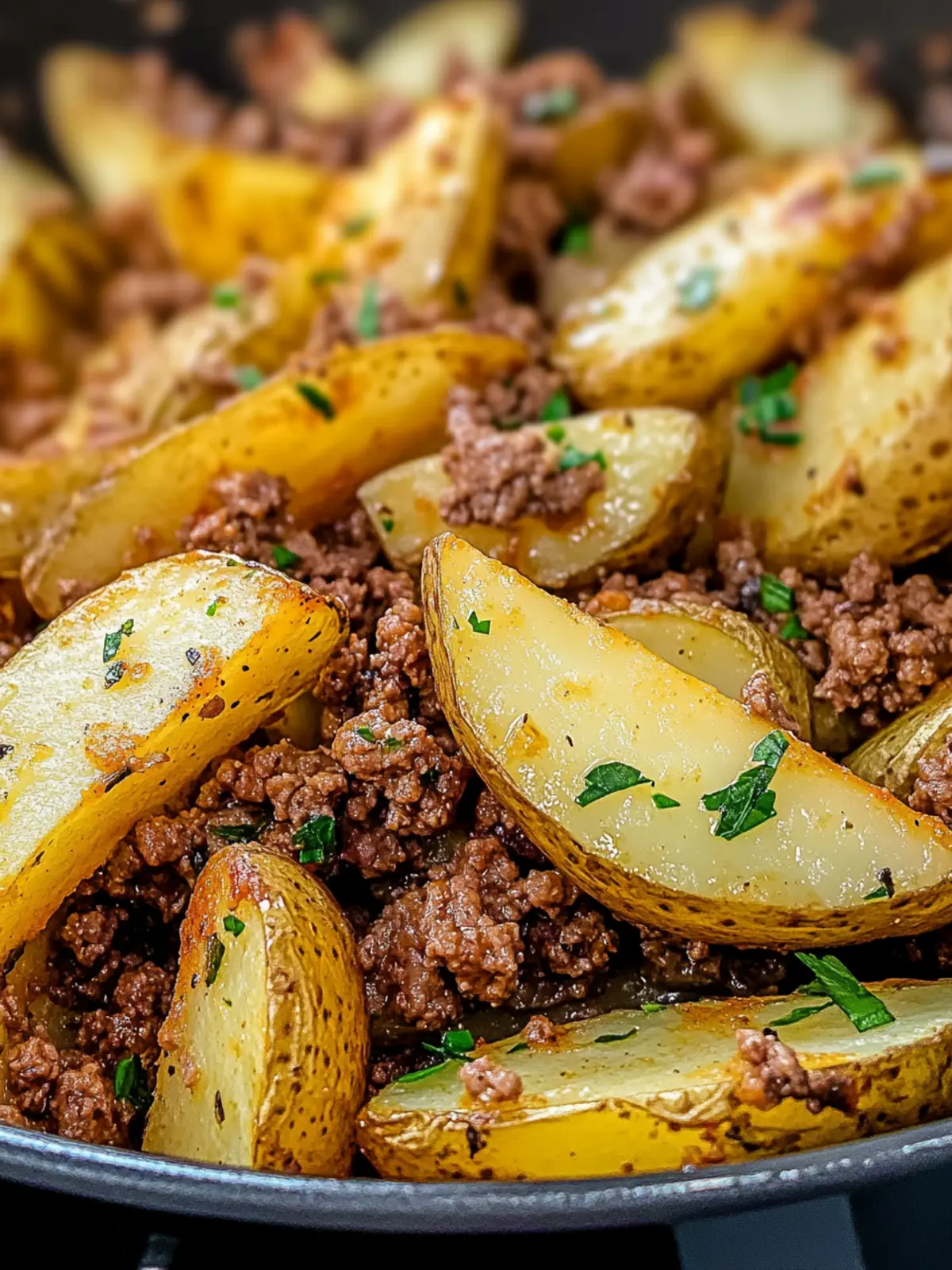 Crispy Potato Wedges Air Fryer with Savory Ground Beef Magic 2 potato wedges air fryer with Ground Beef