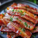 Crispy Air Fryer Bacon with Fresh Basil for Zesty Flavor! 6 air fryer bacon with Fresh Basil