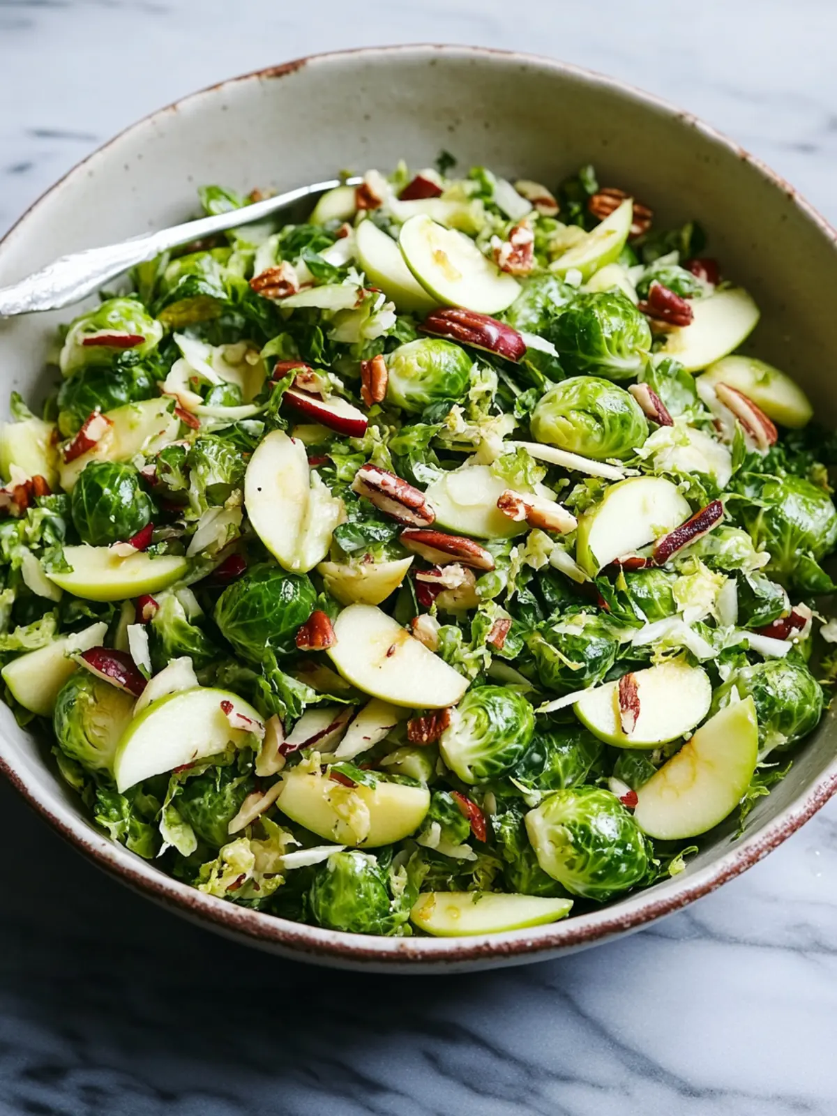 Brussels Sprout Apple Salad with Crunchy Walnuts Delight 4 Brussels Sprout Apple Salad