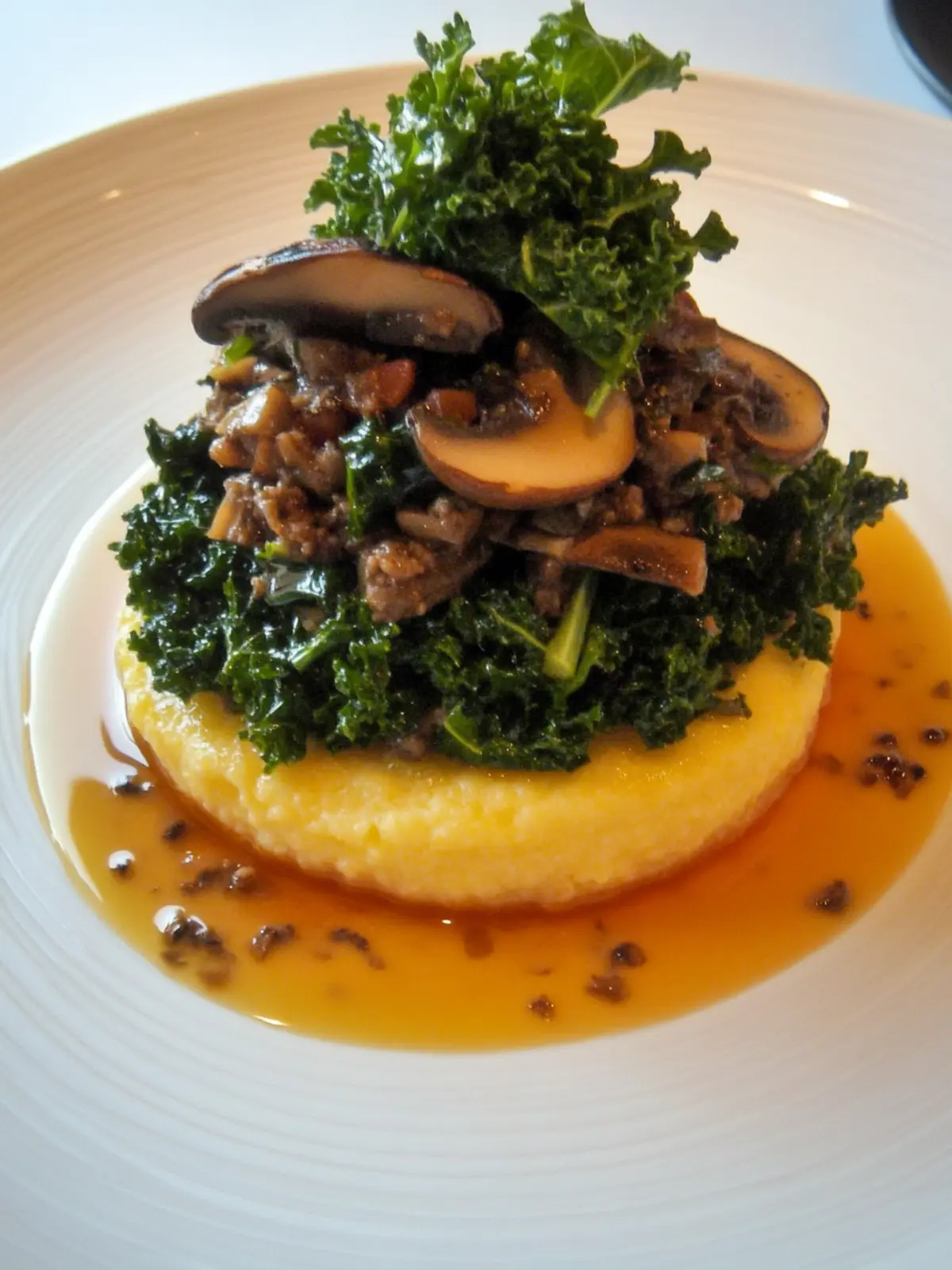 Delicious Fried Polenta with Kale and Wild Mushroom Ragù 3 Fried polenta with kale and wild mushroom ragù