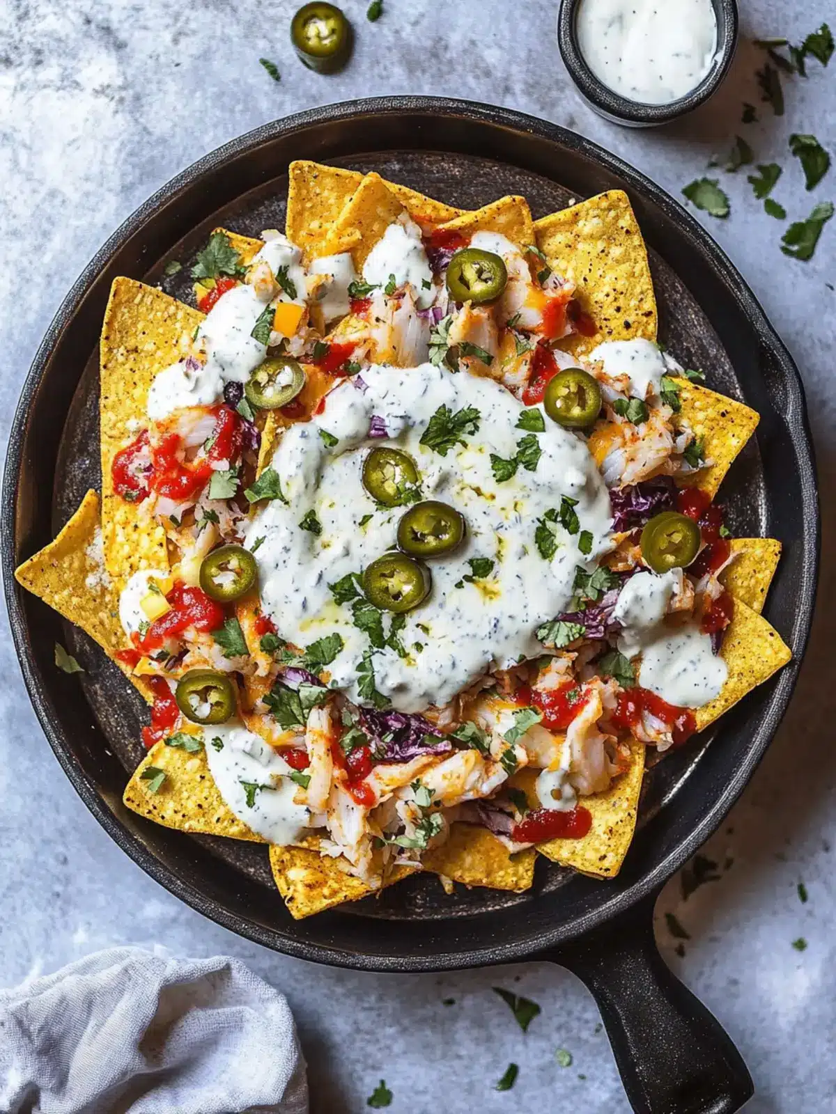 Crab Nachos with Garlic Yogurt Sauce for Ultimate Game Day Delight 3 Crab Nachos with Garlic Yogurt Sauce